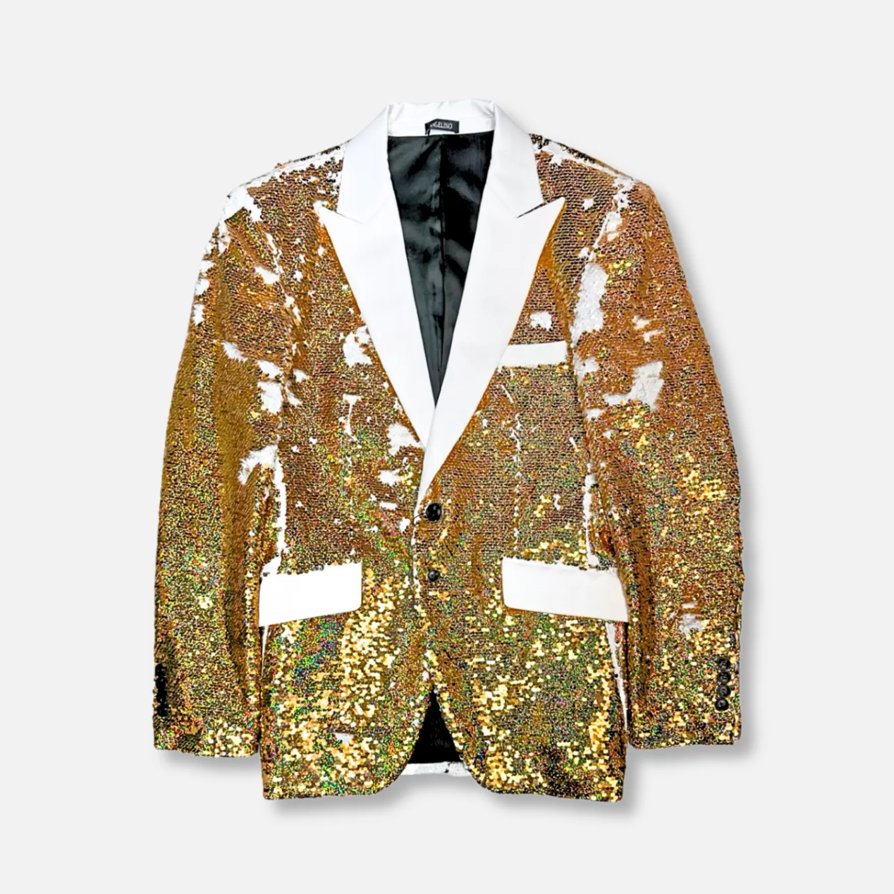 New Edition Fashion Blazers & Sportcoats-Adriano Sequin Blazer Gold/White