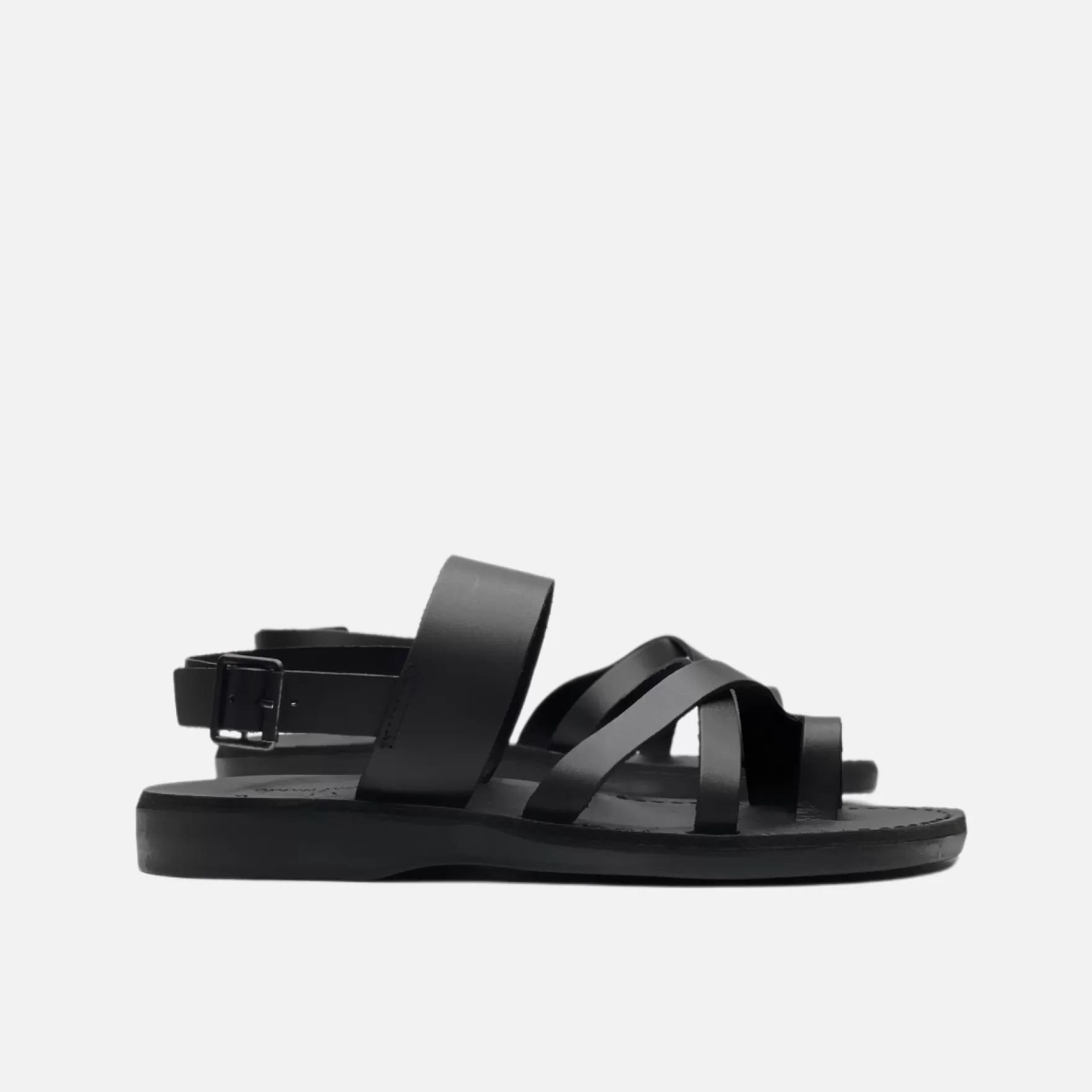 New Edition Fashion Sandals & Flip Flops-Amos Ankle Strap Flat Sandals Black