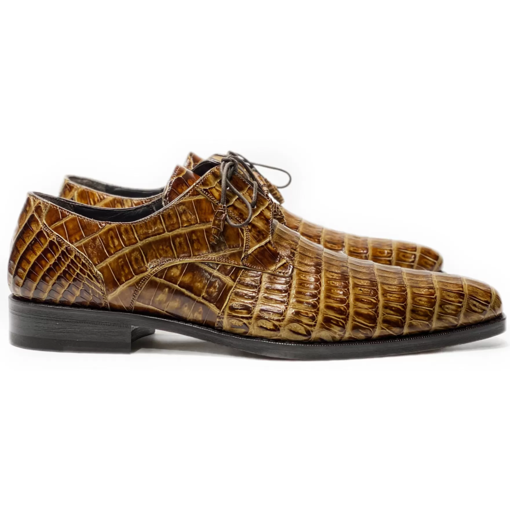 New Edition Fashion Formal Shoes-Anderson Crocodile Derby Tan