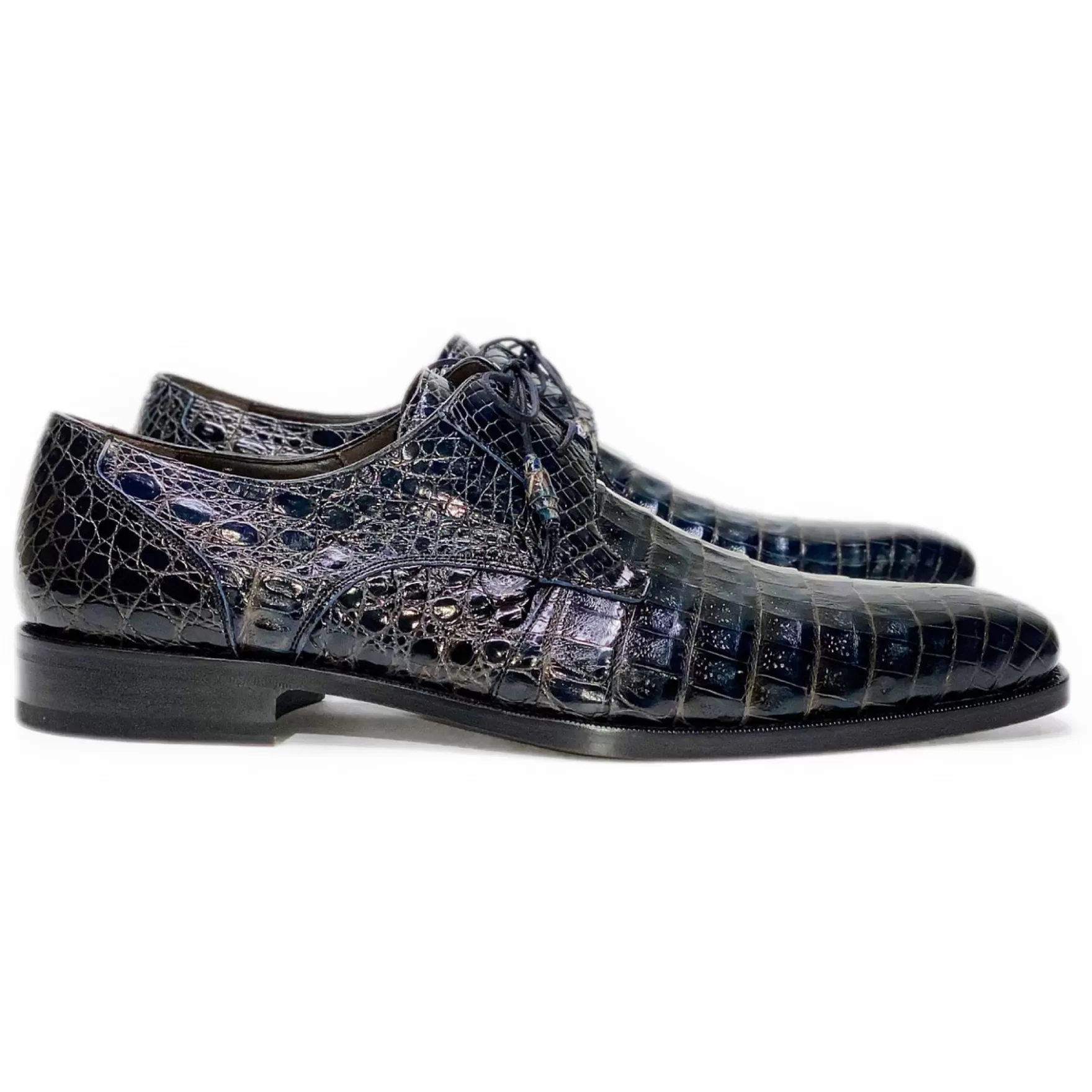 New Edition Fashion Formal Shoes-Anderson Crocodile Derby Blue