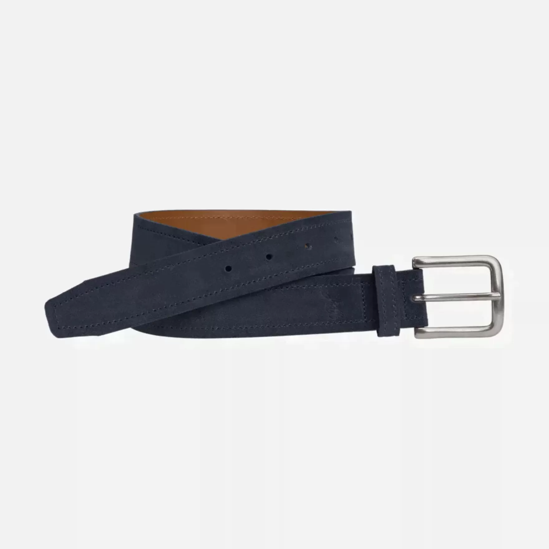 New Edition Fashion Belts-Baldwin Suede Belt Navy