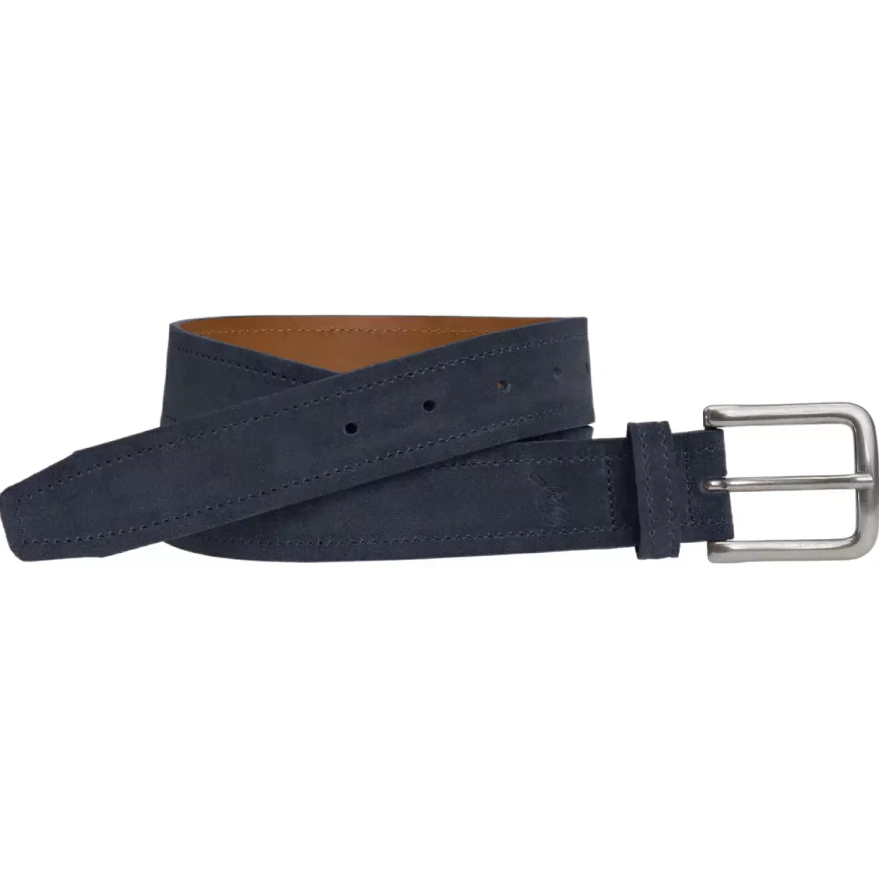 New Edition Fashion Belts-Baldwin Suede Belt Navy