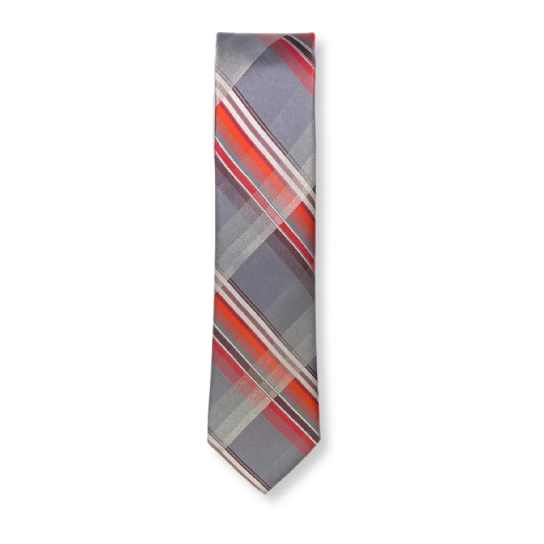 New Edition Fashion Ties-Brent Skinny Plaid Tie One Size