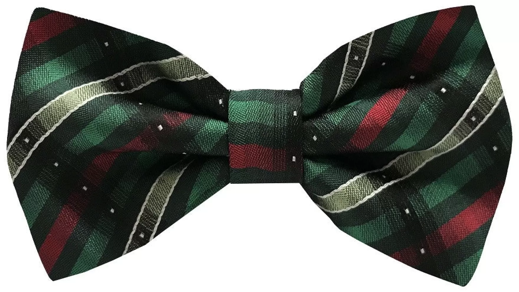 New Edition Fashion Bow Ties-Brentley Patterned Bow Tie Green