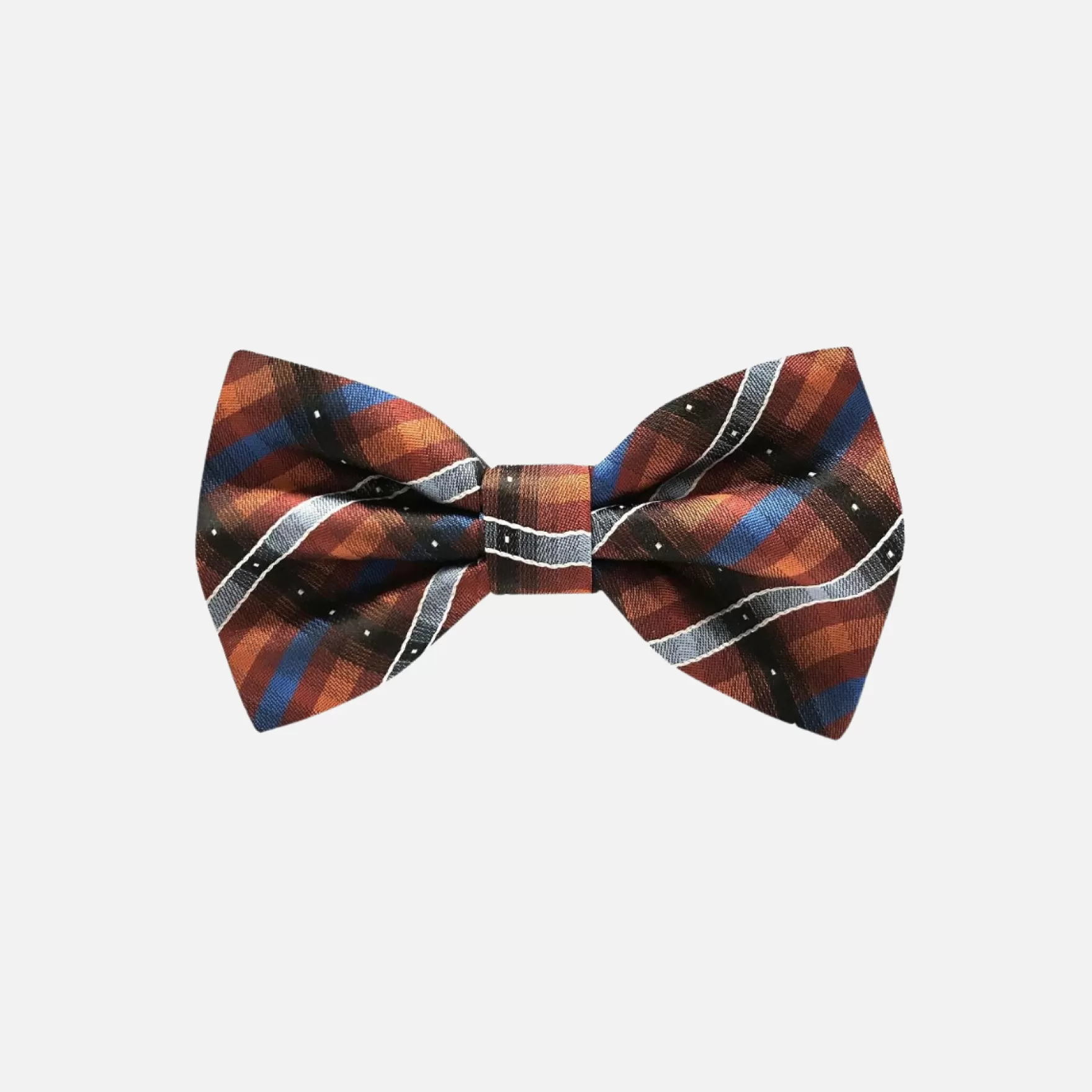 New Edition Fashion Bow Ties-Brentley Patterned Bow Tie Rust