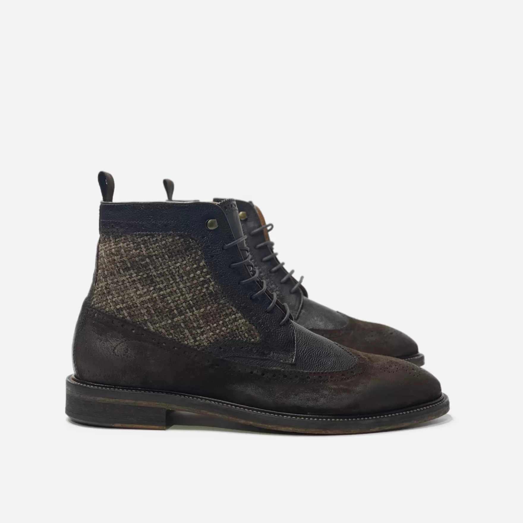 New Edition Fashion Boots-Brewer Wingtip Boots Dark Brown