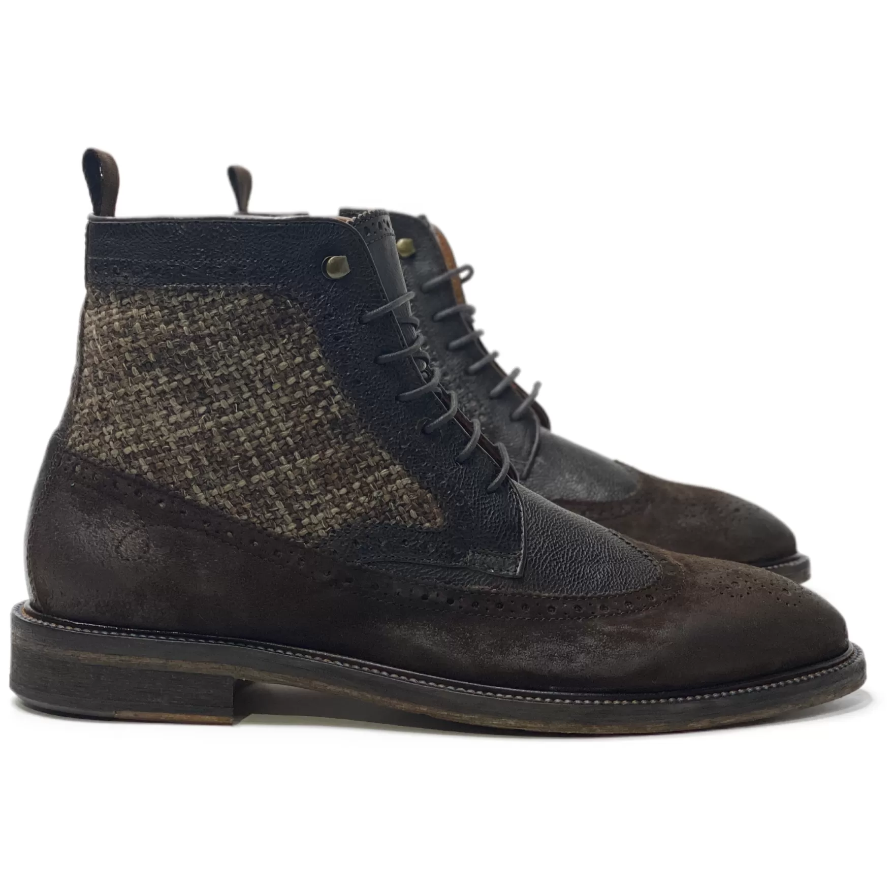 New Edition Fashion Boots-Brewer Wingtip Boots Dark Brown