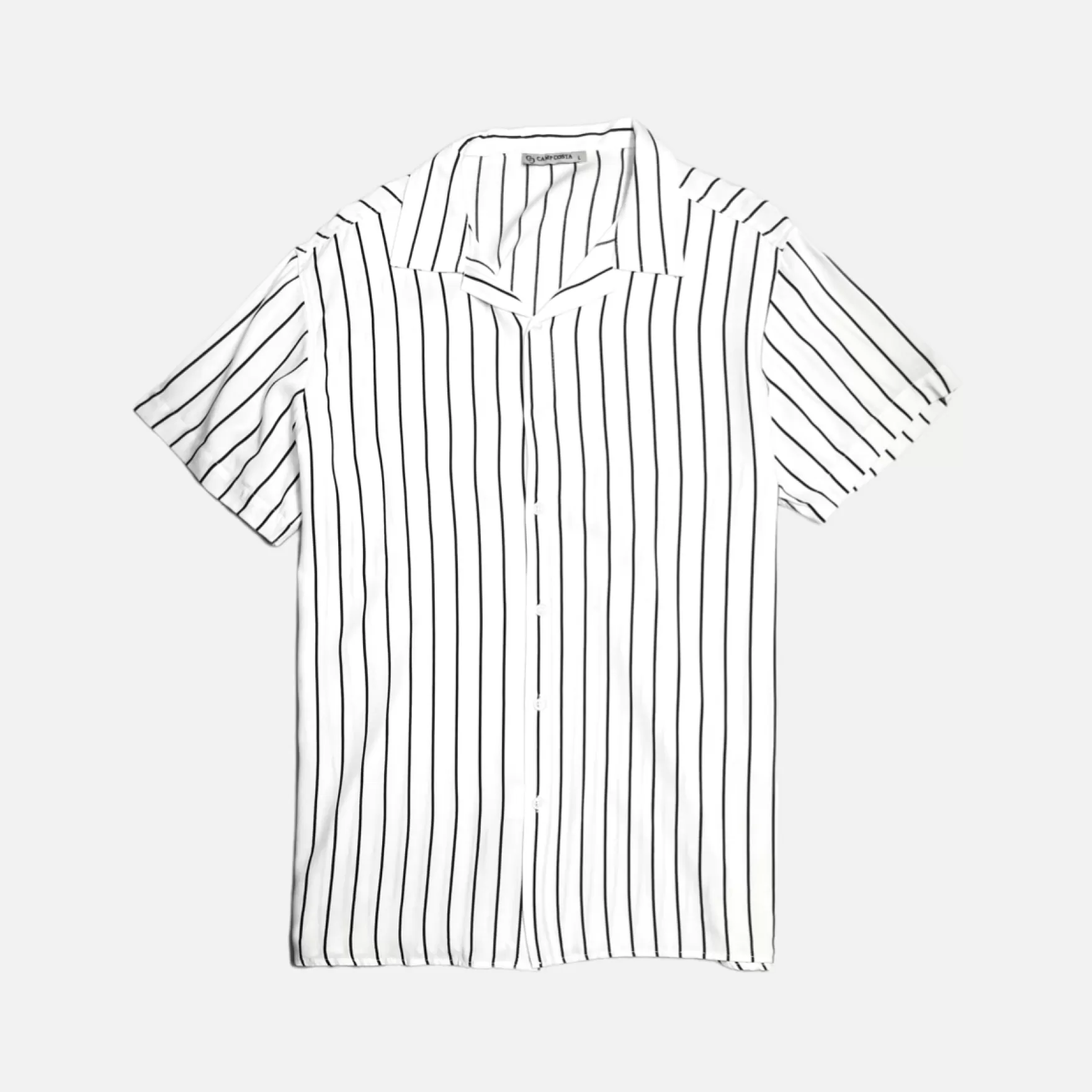 New Edition Fashion Button Downs-Callaway Striped Revere Collar Shirt White