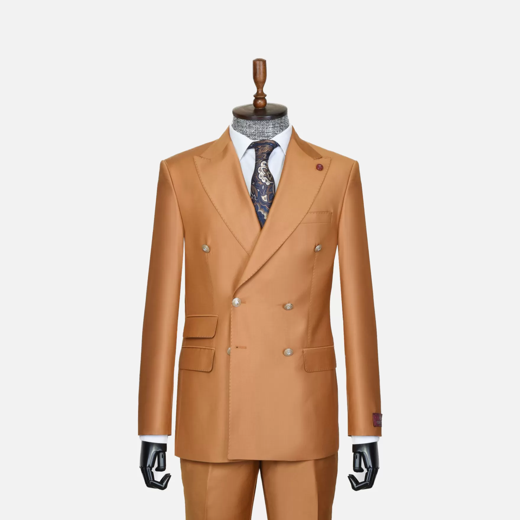 New Edition Fashion Suits-Capone Double Breasted Suit Camel