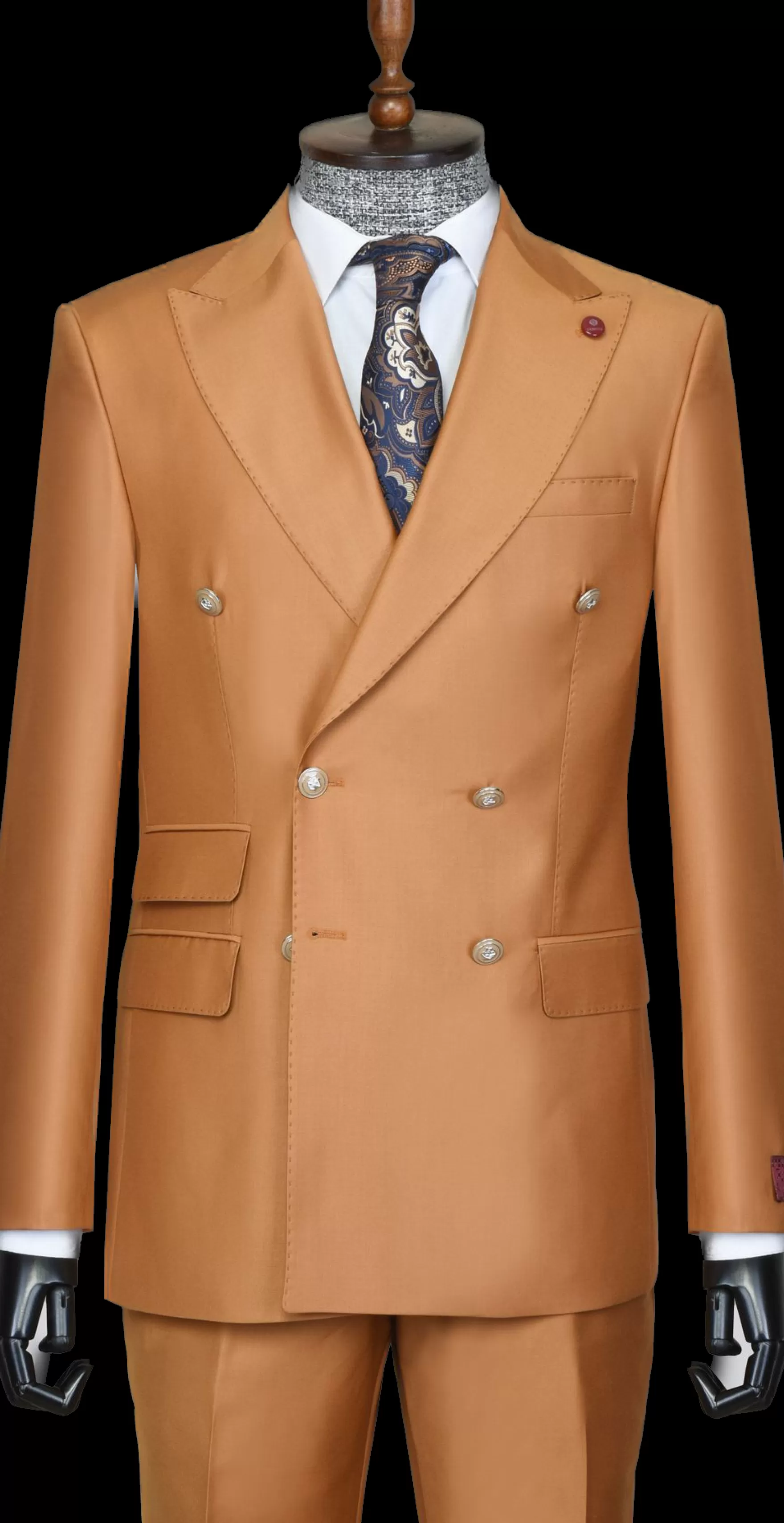 New Edition Fashion Suits-Capone Double Breasted Suit Camel