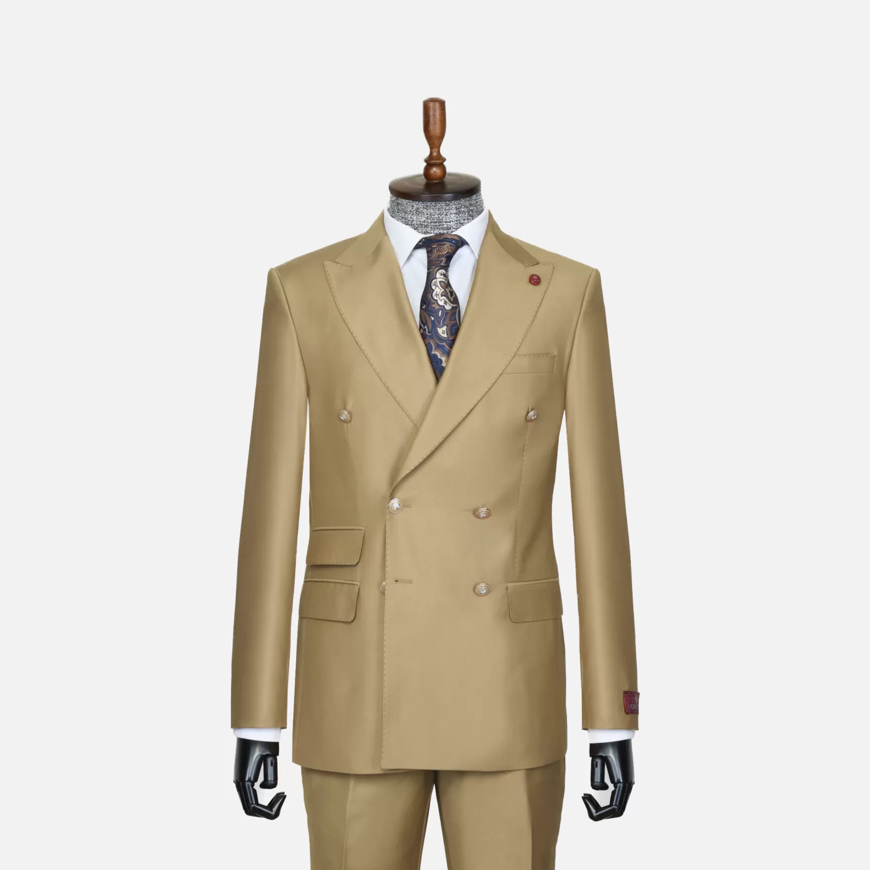 New Edition Fashion Suits-Capone Double Breasted Suit Beige