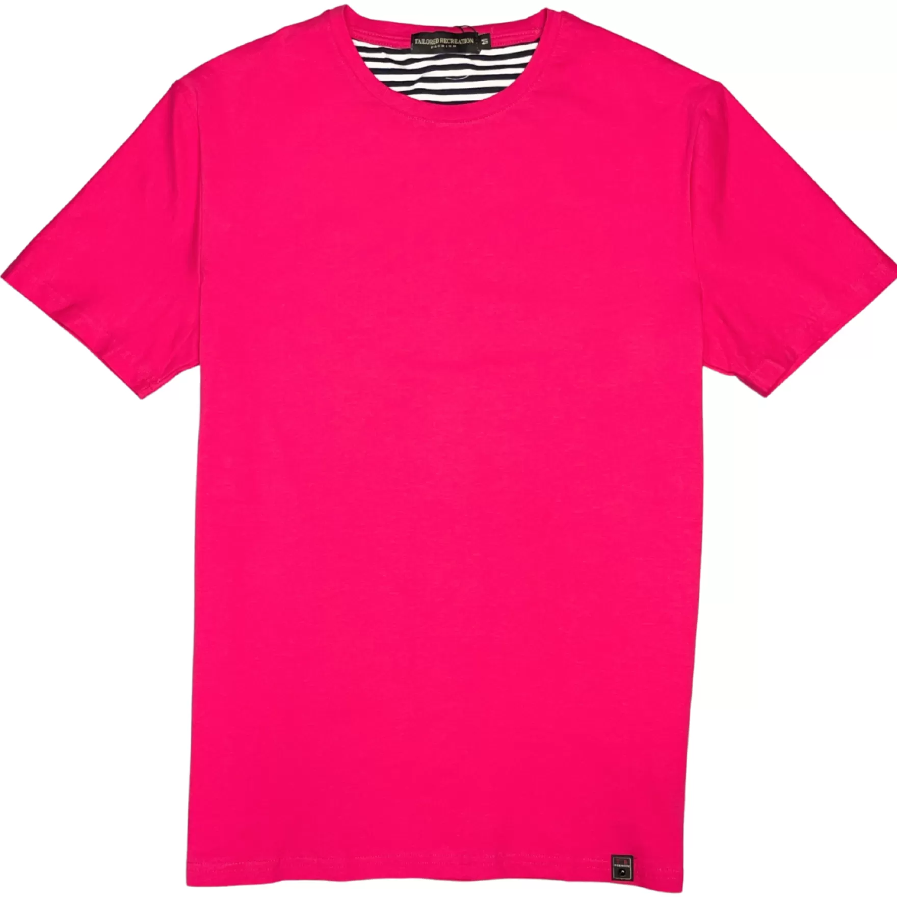 New Edition Fashion T-shirts-Cody Solid Stretch Crewneck T-Shirt Fuchsia