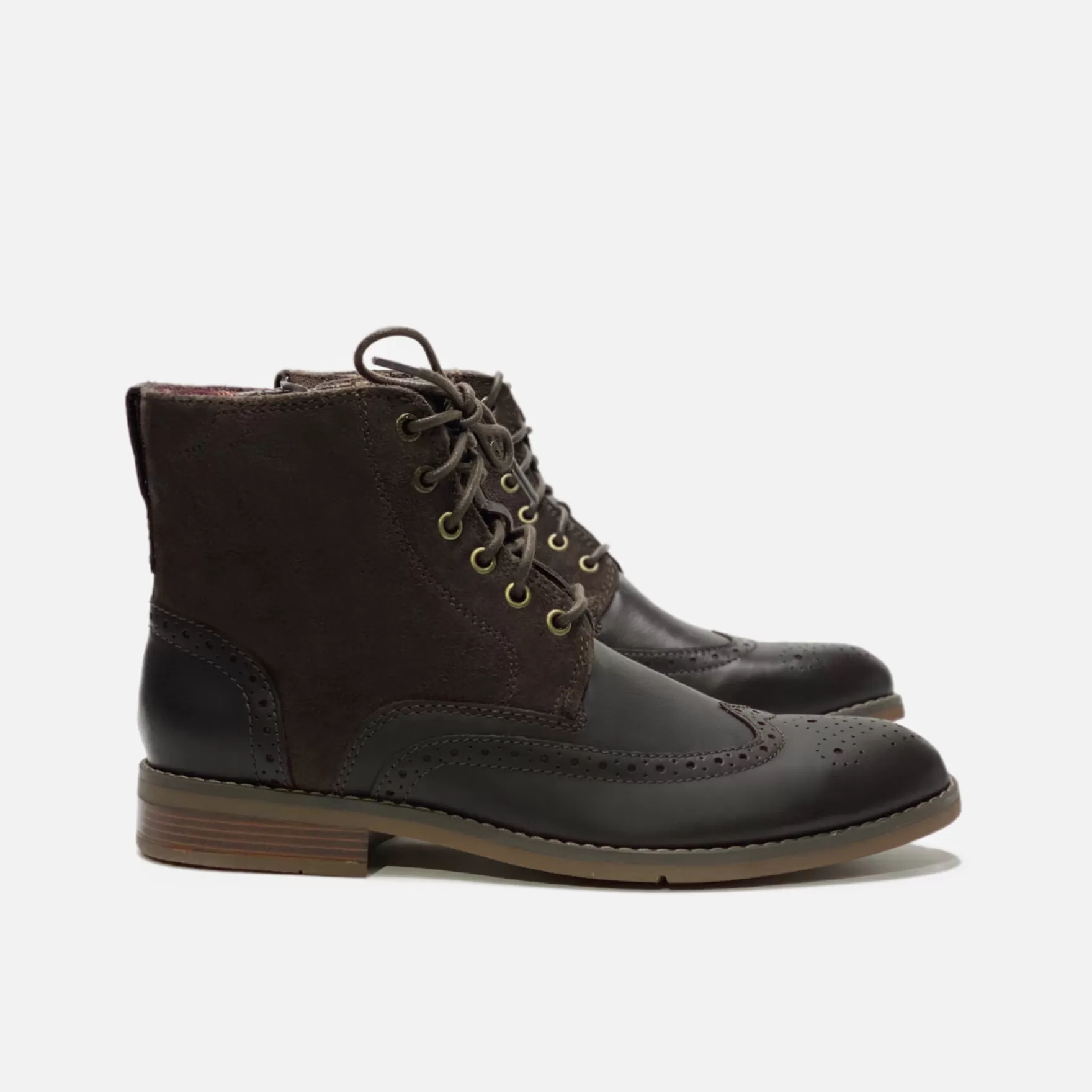 New Edition Fashion Boots-Colden Wingtip Boots Dark Brown