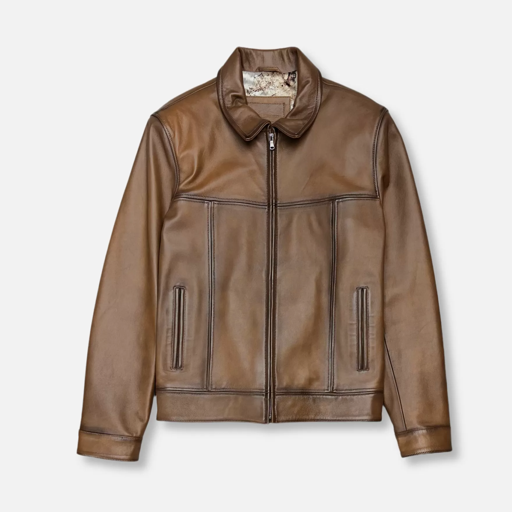 New Edition Fashion Coats & Outerwear-Dainehard Leather Jacket Camel