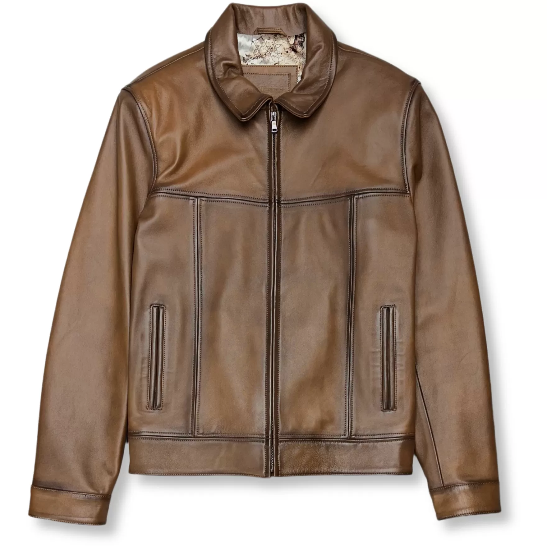 New Edition Fashion Coats & Outerwear-Dainehard Leather Jacket Camel