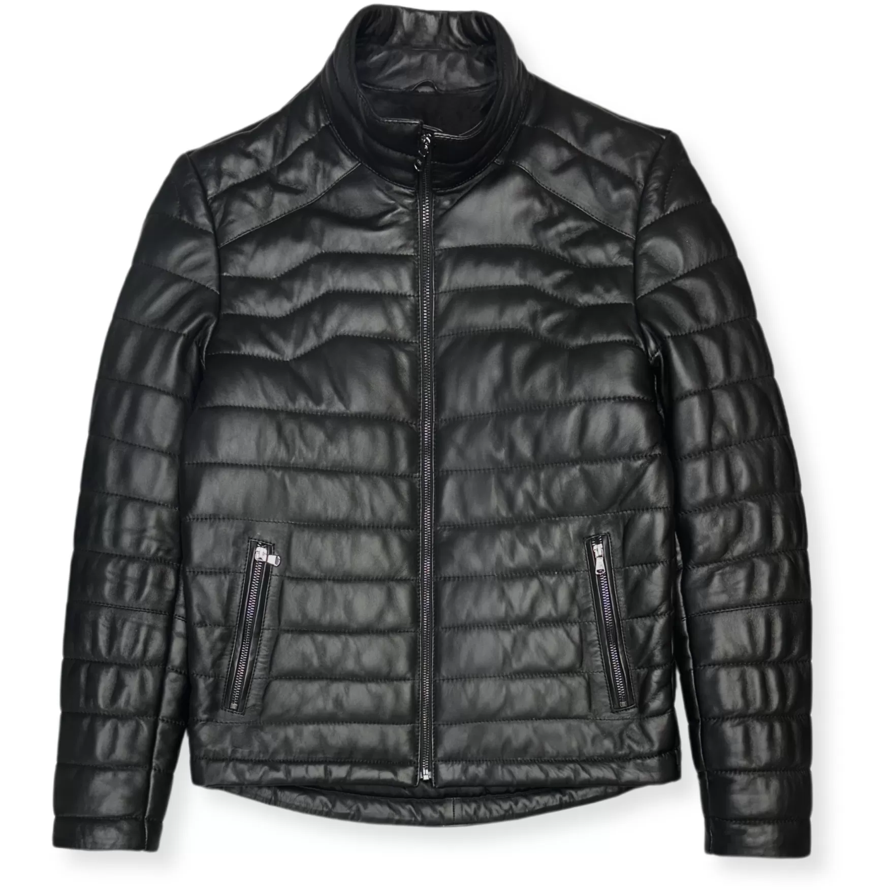 New Edition Fashion Coats & Outerwear-Damarco Leather Puffer Jacket Black