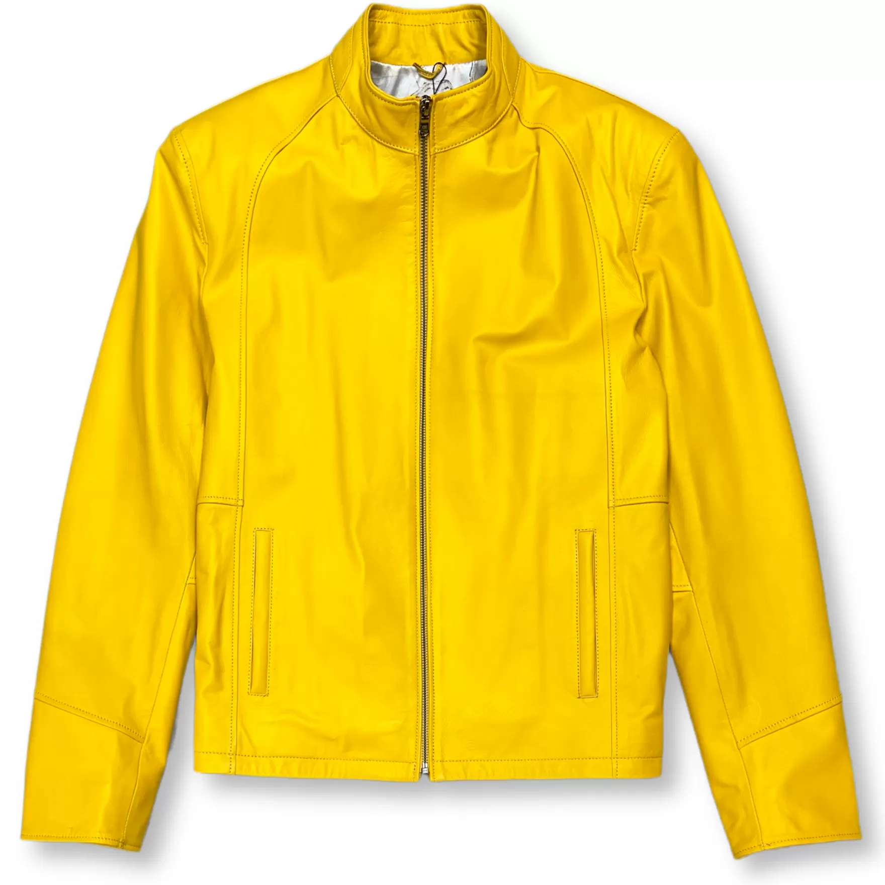 New Edition Fashion Coats & Outerwear-Damon Leather Jacket Yellow