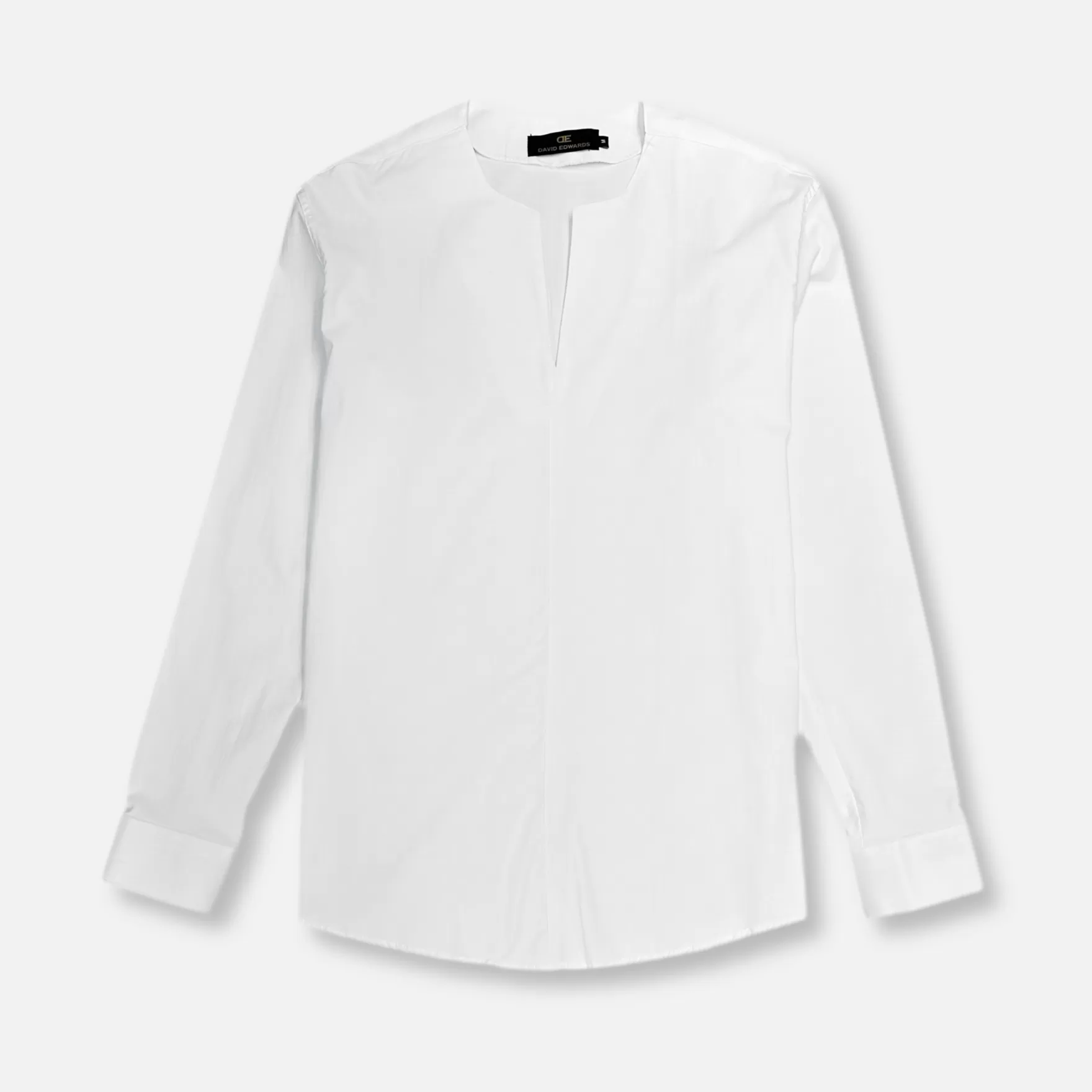 New Edition Fashion Dress Shirts-Danton Slit Collarless Shirt White