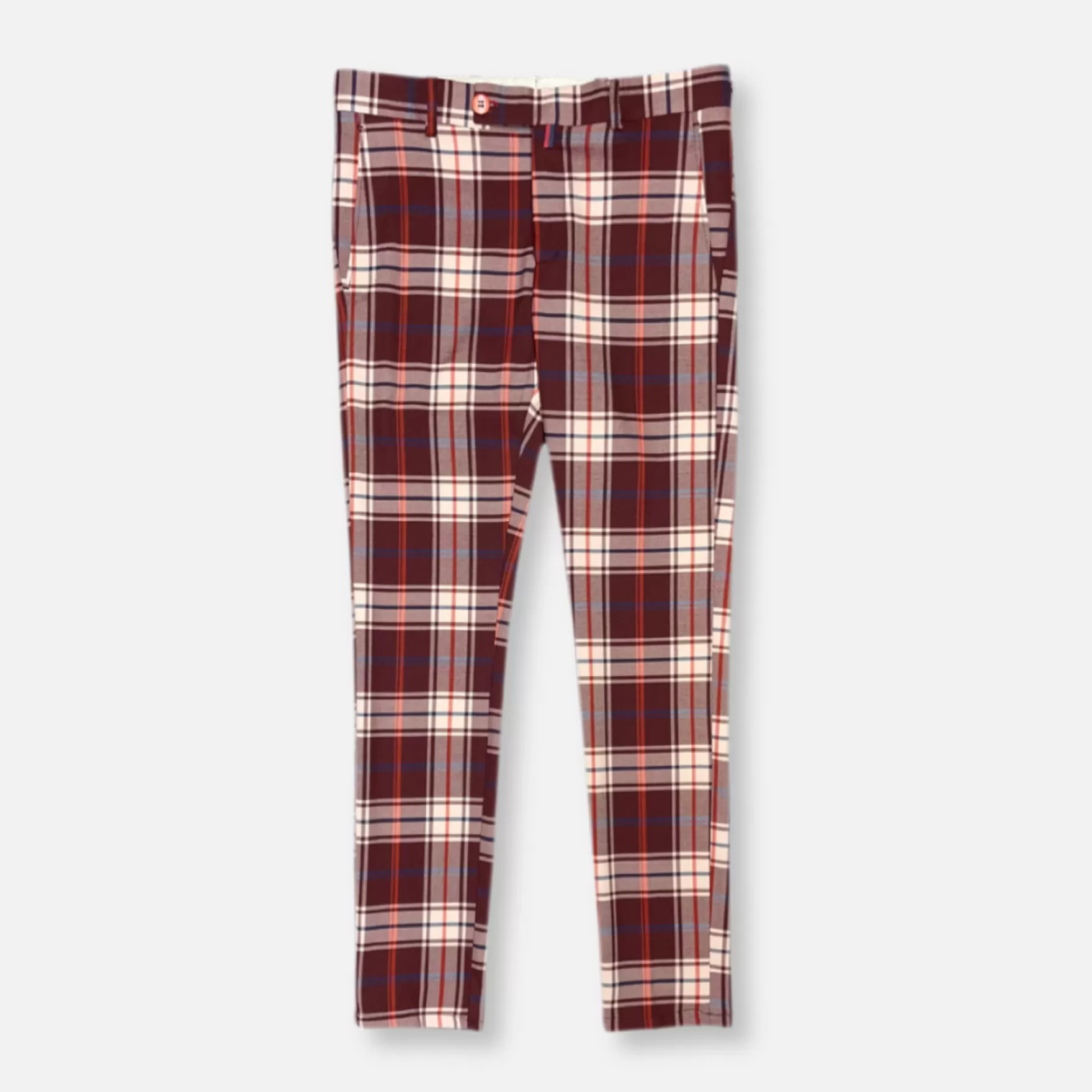 New Edition Fashion Pants | Dress Pants-Darwin Plaid Pants Burgundy