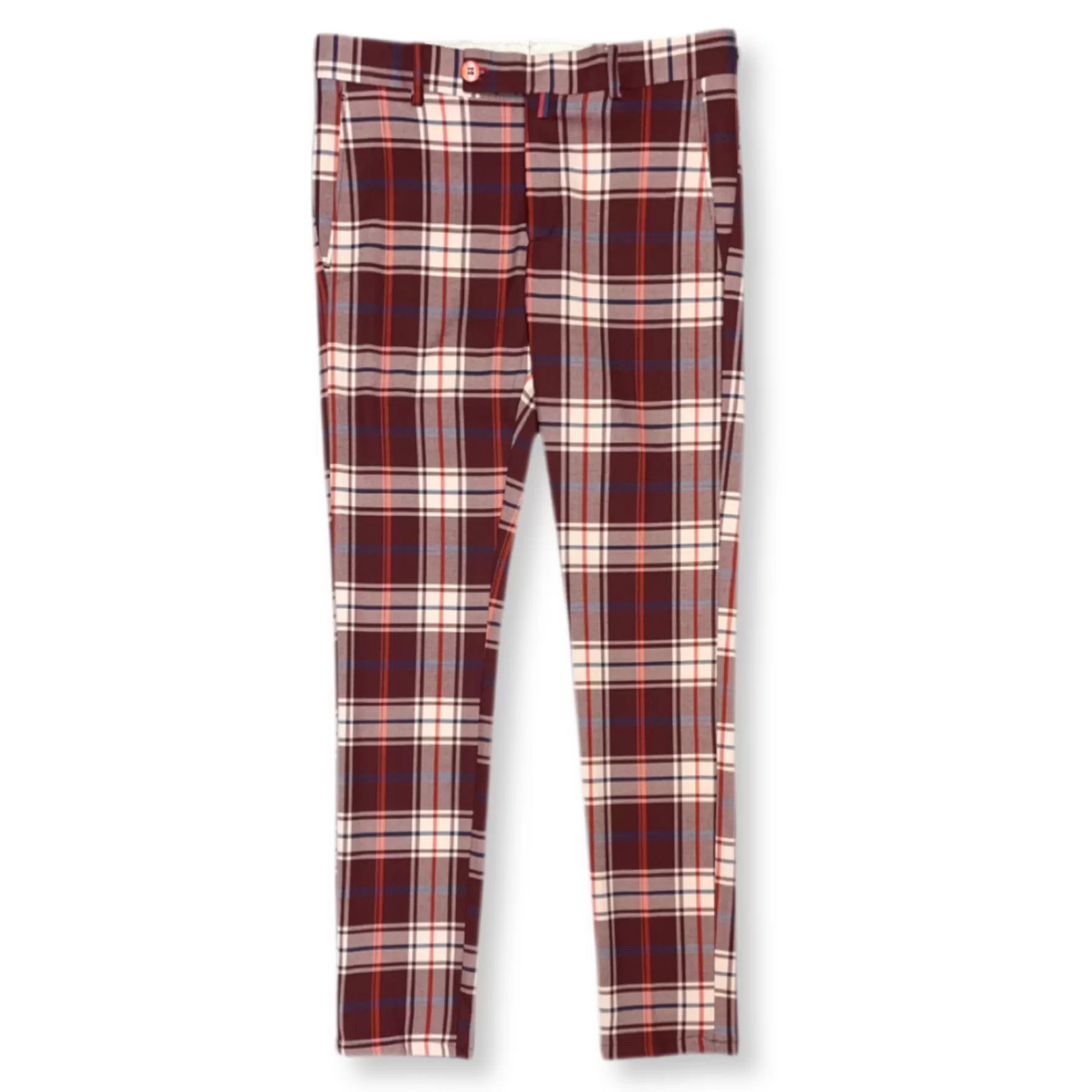 New Edition Fashion Pants | Dress Pants-Darwin Plaid Pants Burgundy