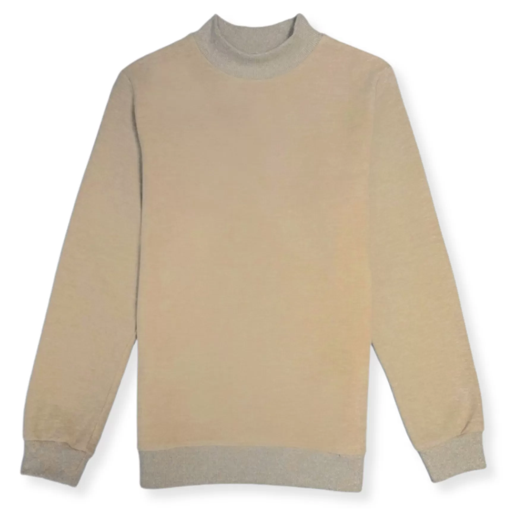 New Edition Fashion Sweaters-Daytona Solid Mockneck Sweatshirt Camel