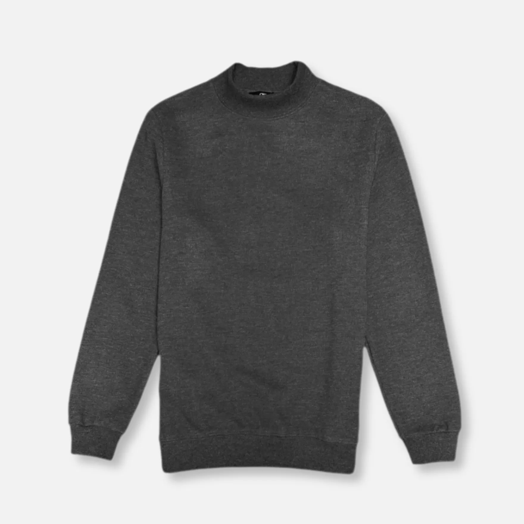 New Edition Fashion Sweaters-Daytona Solid Mockneck Sweatshirt Charcoal