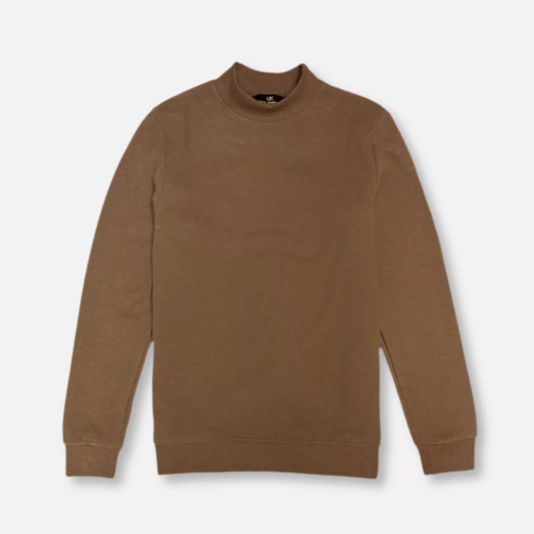 New Edition Fashion Sweaters-Daytona Solid Mockneck Sweatshirt Brown