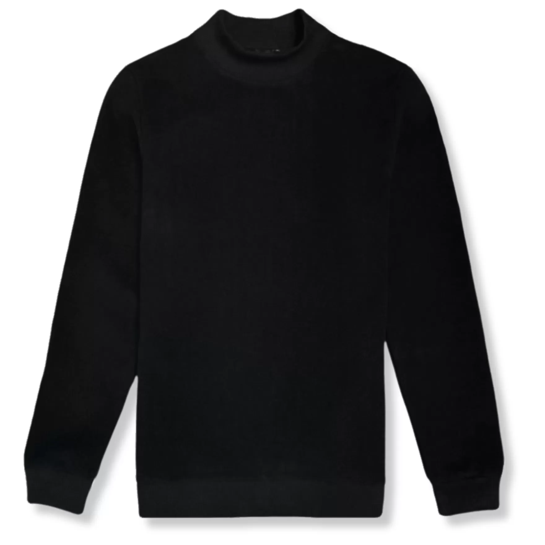 New Edition Fashion Sweaters-Daytona Solid Mockneck Sweatshirt Black