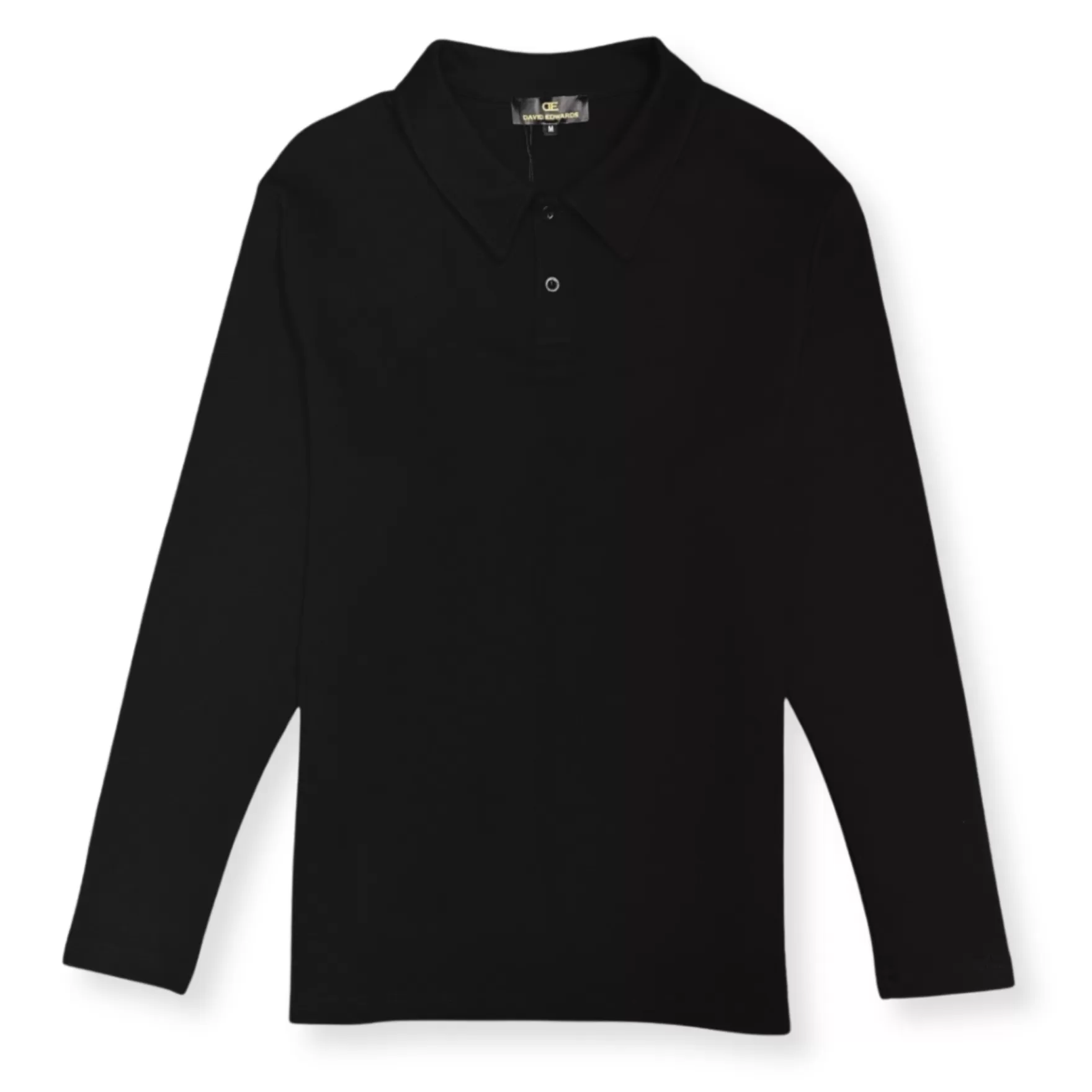 New Edition Fashion Button Downs-Delevan Polo Collar Shirt Black