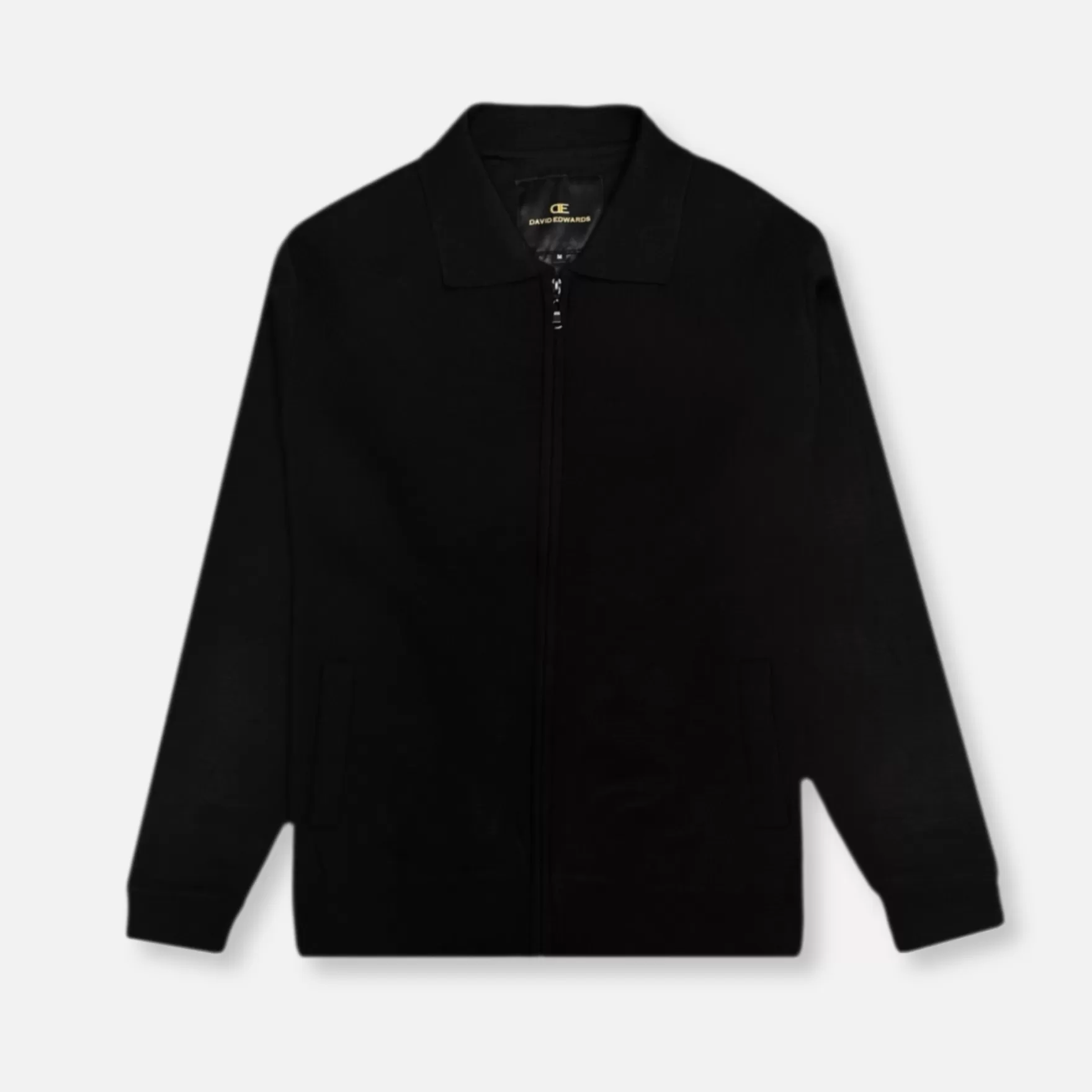 New Edition Fashion Coats & Outerwear-Delfino Full Zip Knit Jacket Black