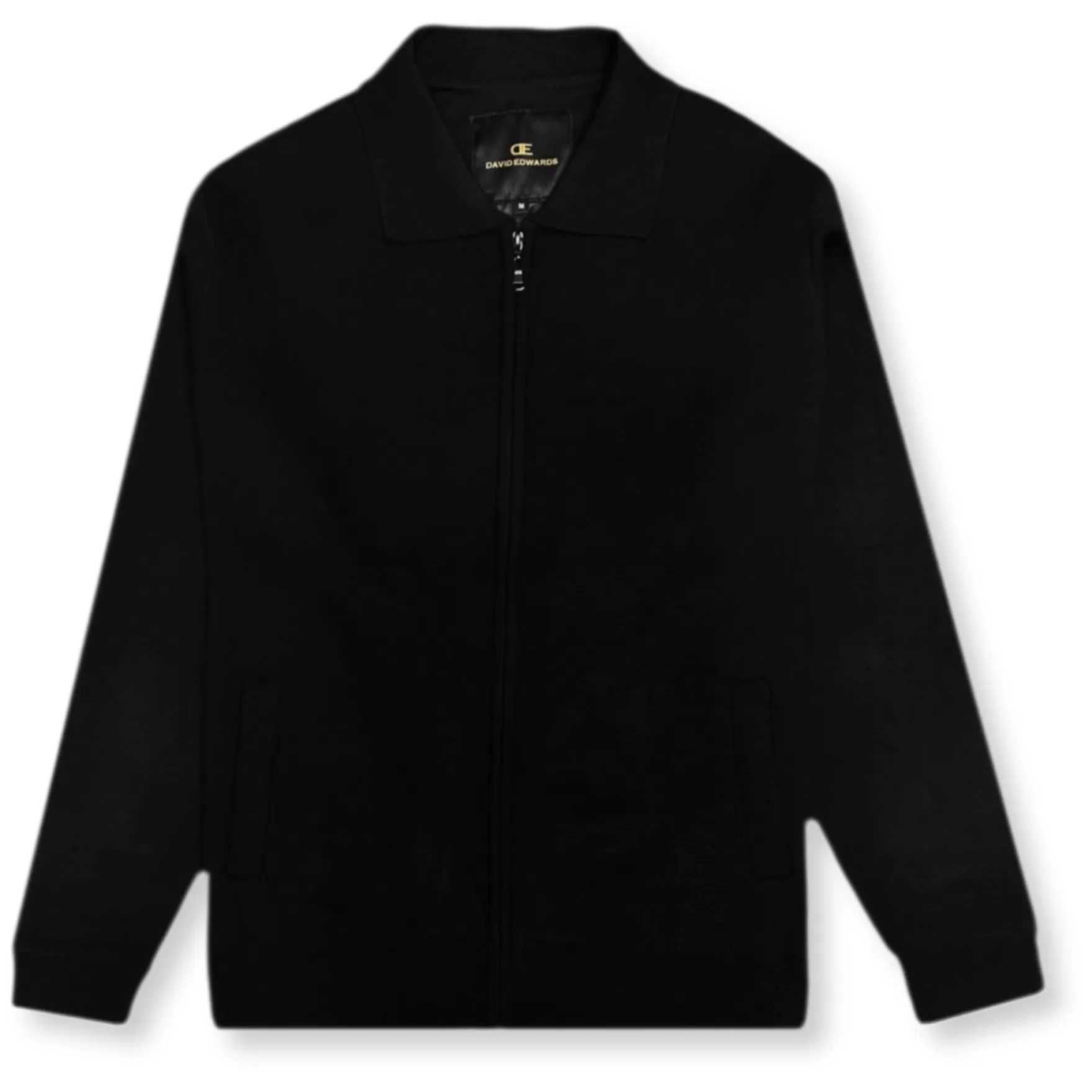 New Edition Fashion Coats & Outerwear-Delfino Full Zip Knit Jacket Black