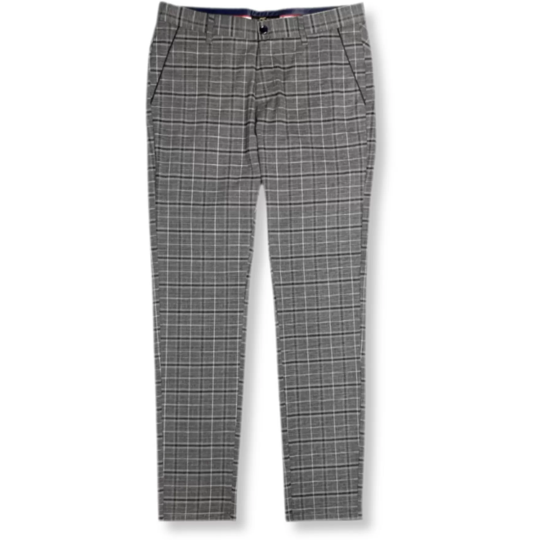 New Edition Fashion Pants | Dress Pants-Denning Slim Fit Plaid Pants Grey