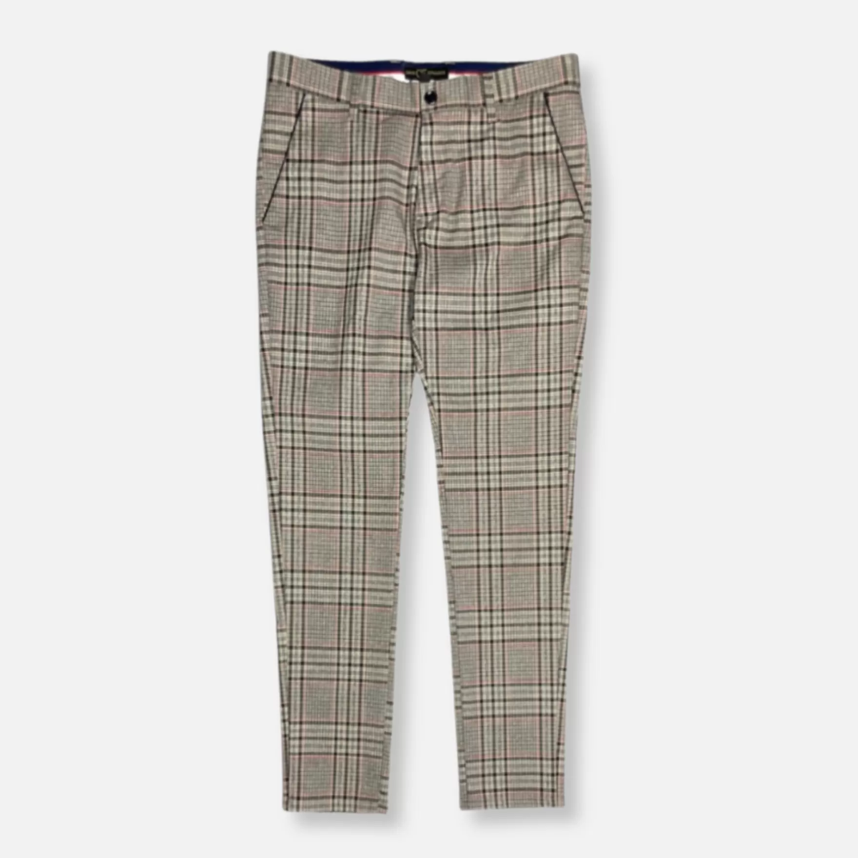 New Edition Fashion Pants | Dress Pants-Densley Slim Fit Plaid Pants Beige