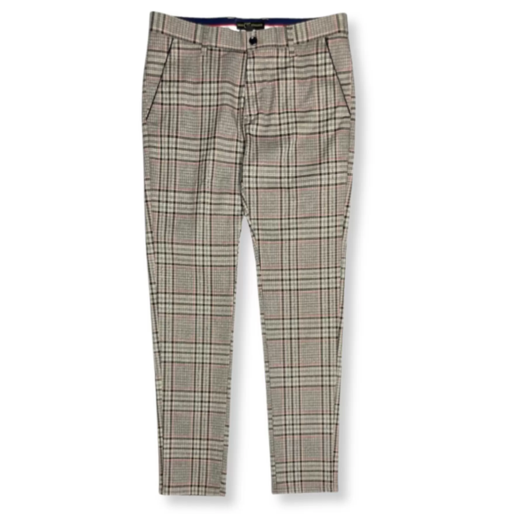 New Edition Fashion Pants | Dress Pants-Densley Slim Fit Plaid Pants Beige