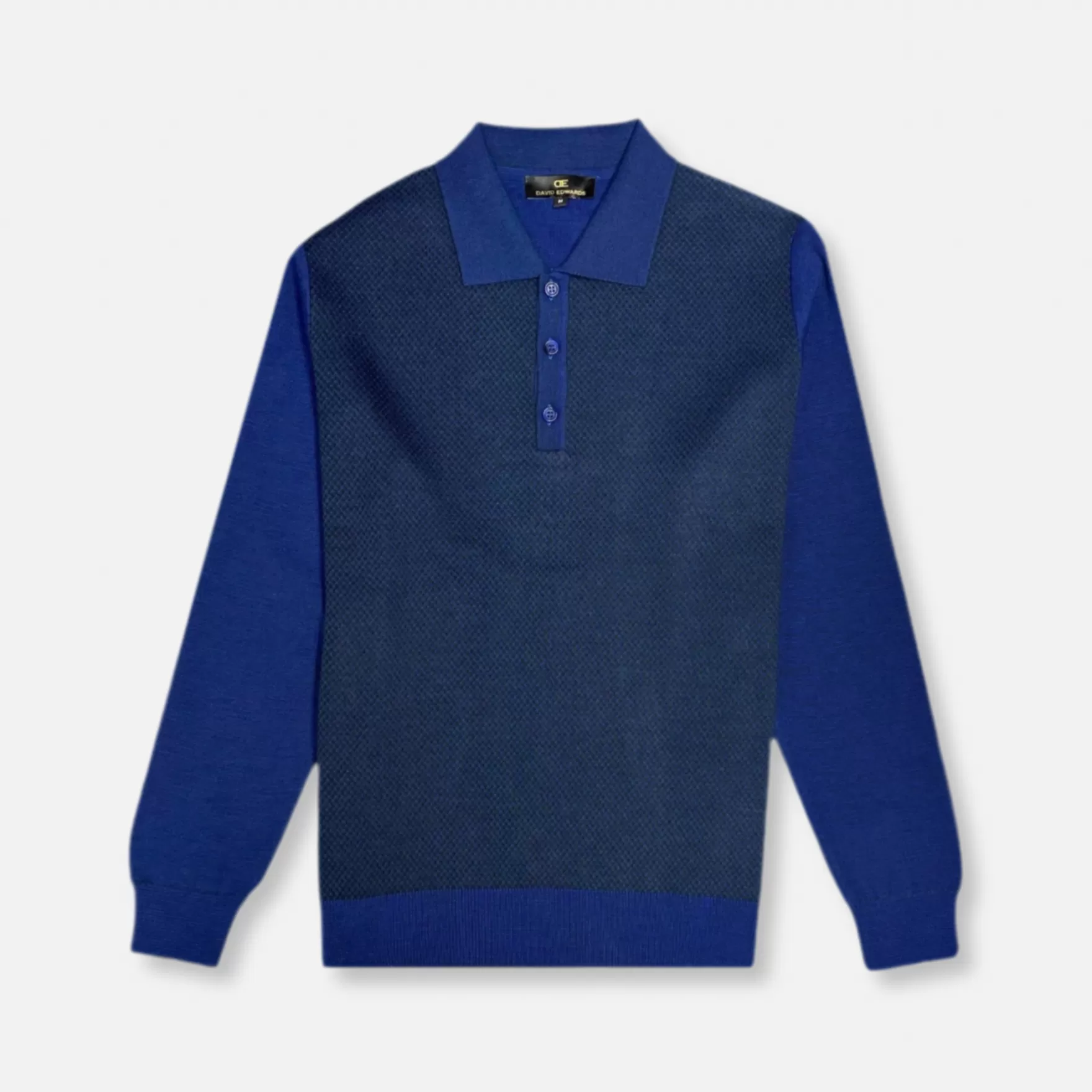 New Edition Fashion Sweaters-Dentino Knitted Polo Sweater Blue