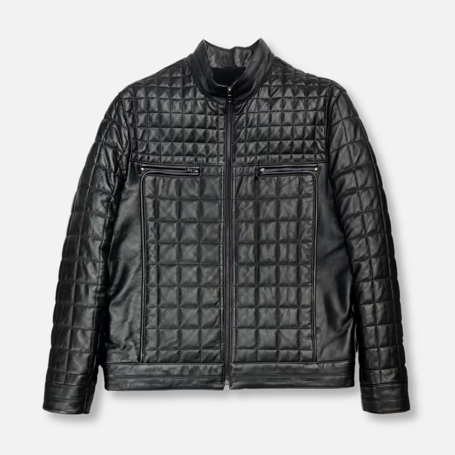 New Edition Fashion Coats & Outerwear-Denzel Quilted Leather Jacket Black