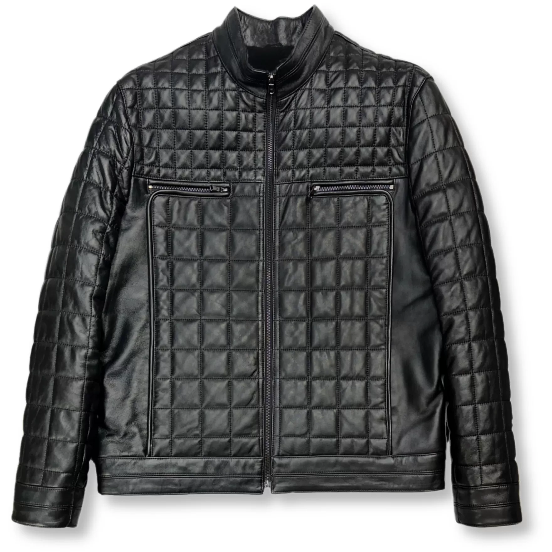 New Edition Fashion Coats & Outerwear-Denzel Quilted Leather Jacket Black