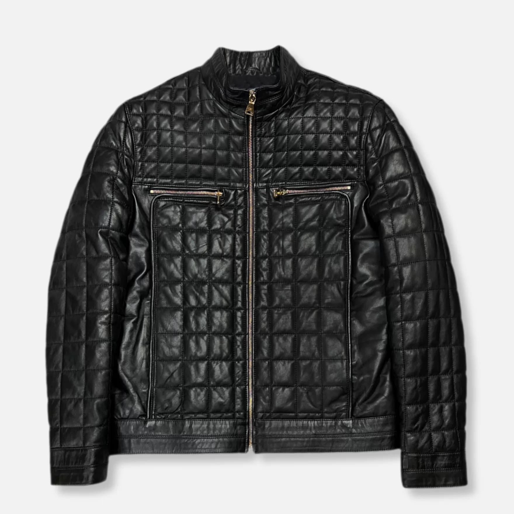 New Edition Fashion Coats & Outerwear-Denzel Quilted Leather Jacket Black