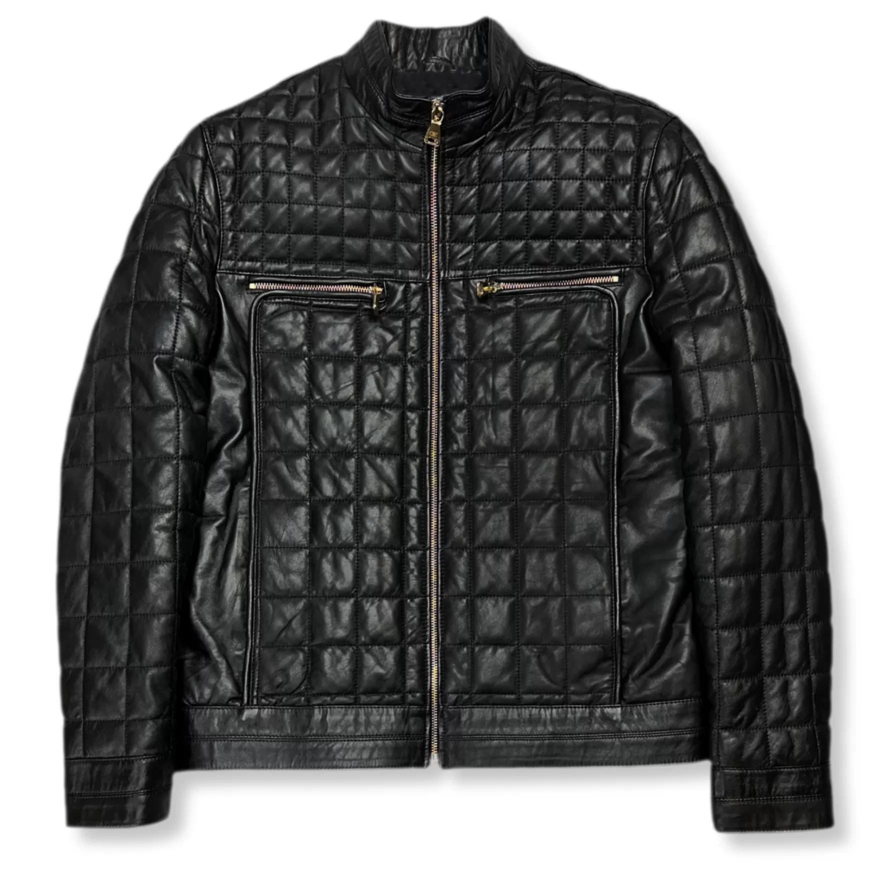 New Edition Fashion Coats & Outerwear-Denzel Quilted Leather Jacket Black