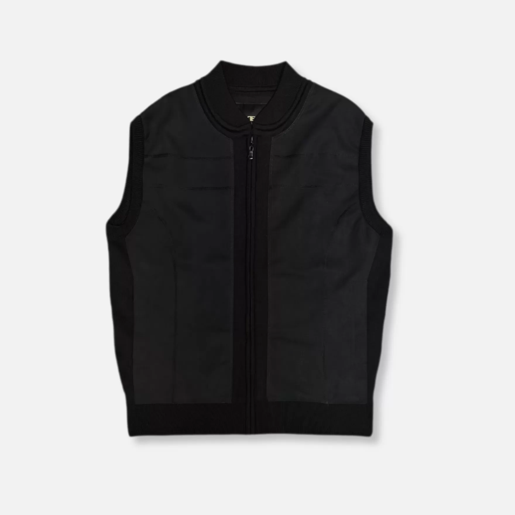 New Edition Fashion Coats & Outerwear | Vests-Deputy Full Zip Knitted Vest Black