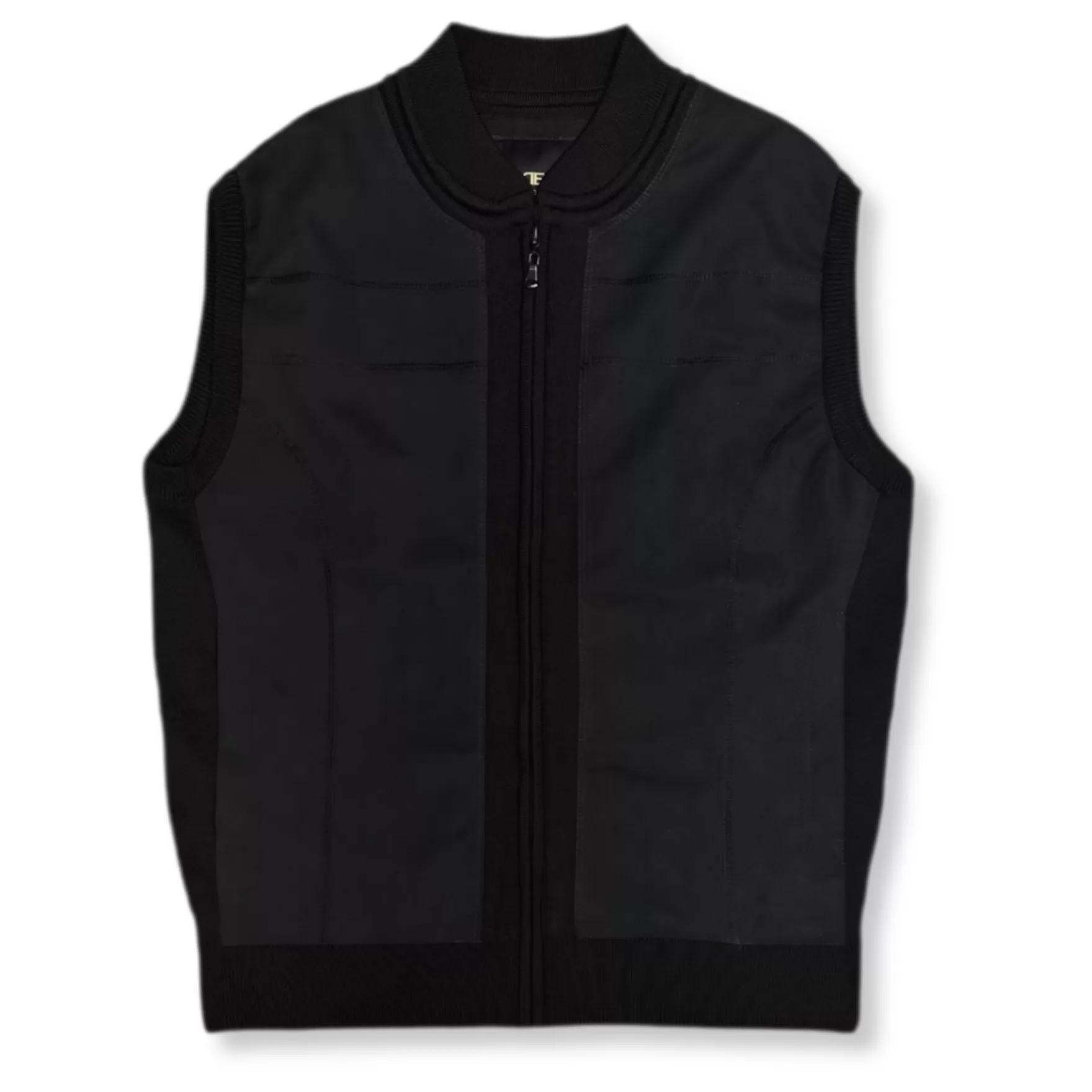 New Edition Fashion Coats & Outerwear | Vests-Deputy Full Zip Knitted Vest Black