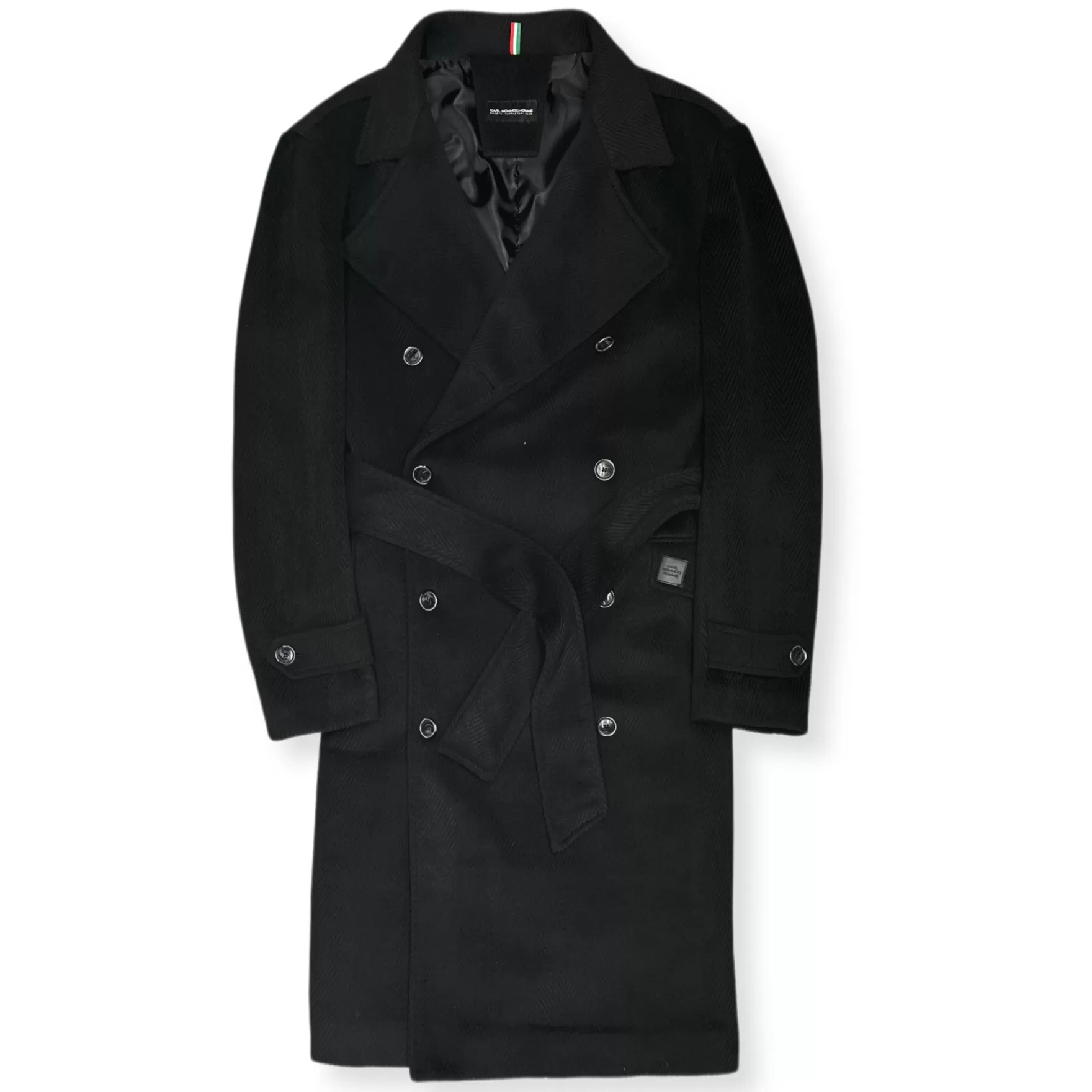 New Edition Fashion Coats & Outerwear-Derrik Cappotto Double Breast Overcoat *Special Spring Started  Sale Black