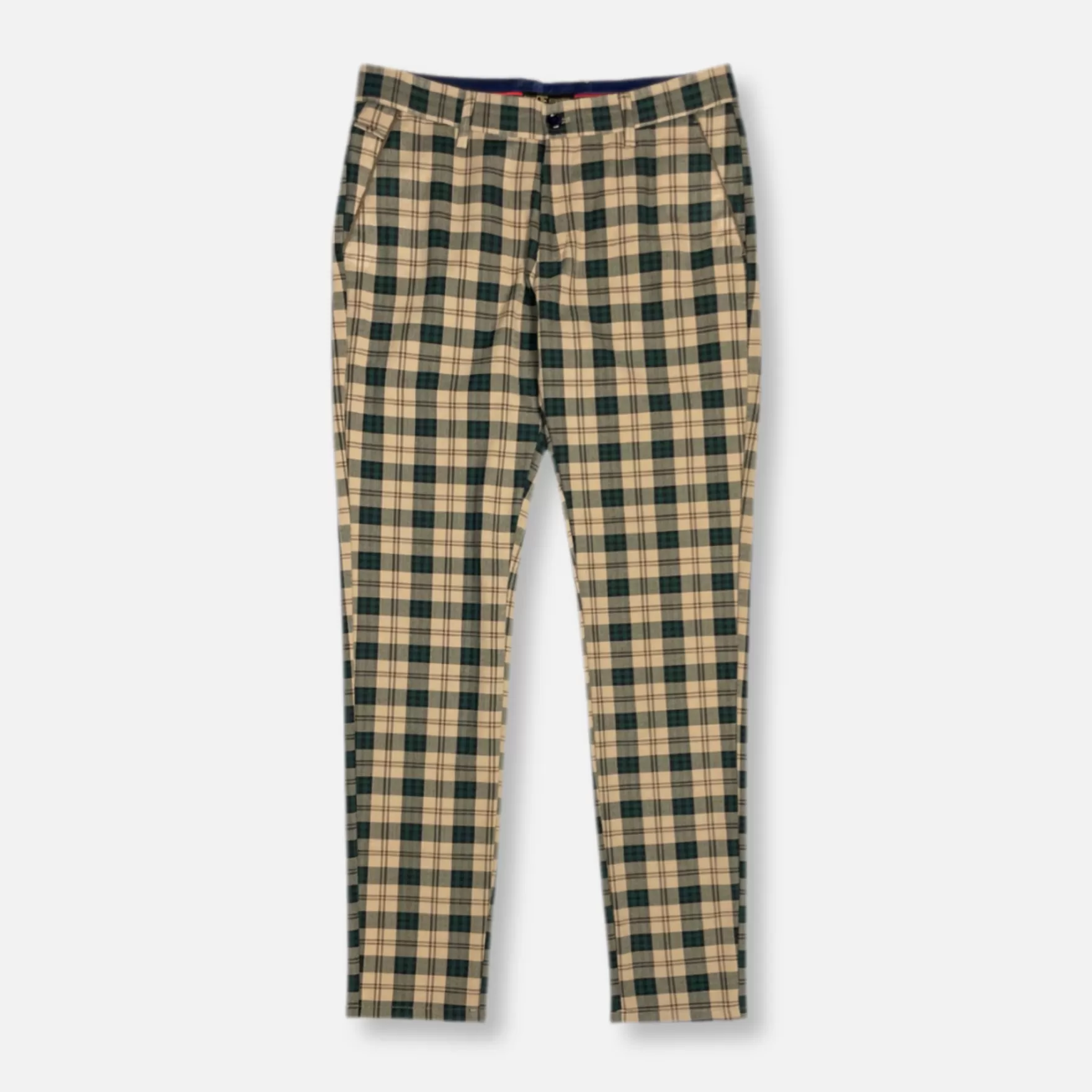 New Edition Fashion Pants | Dress Pants-Derwin Slim Fit Plaid Pants Tan