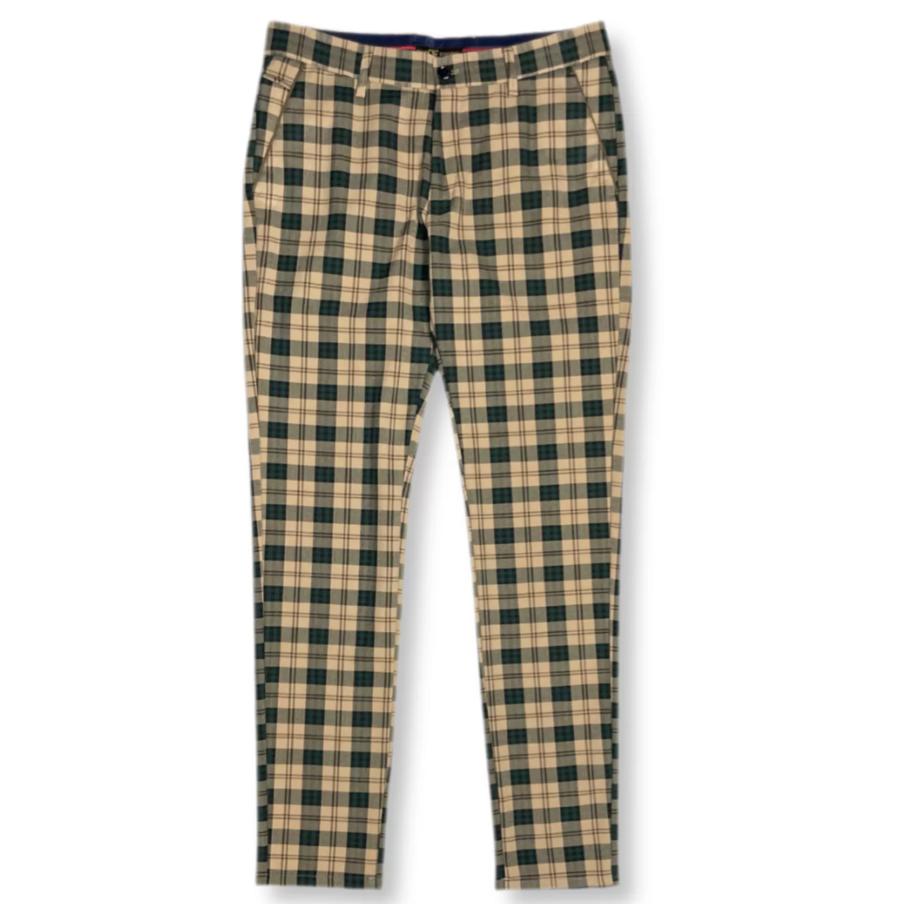 New Edition Fashion Pants | Dress Pants-Derwin Slim Fit Plaid Pants Tan