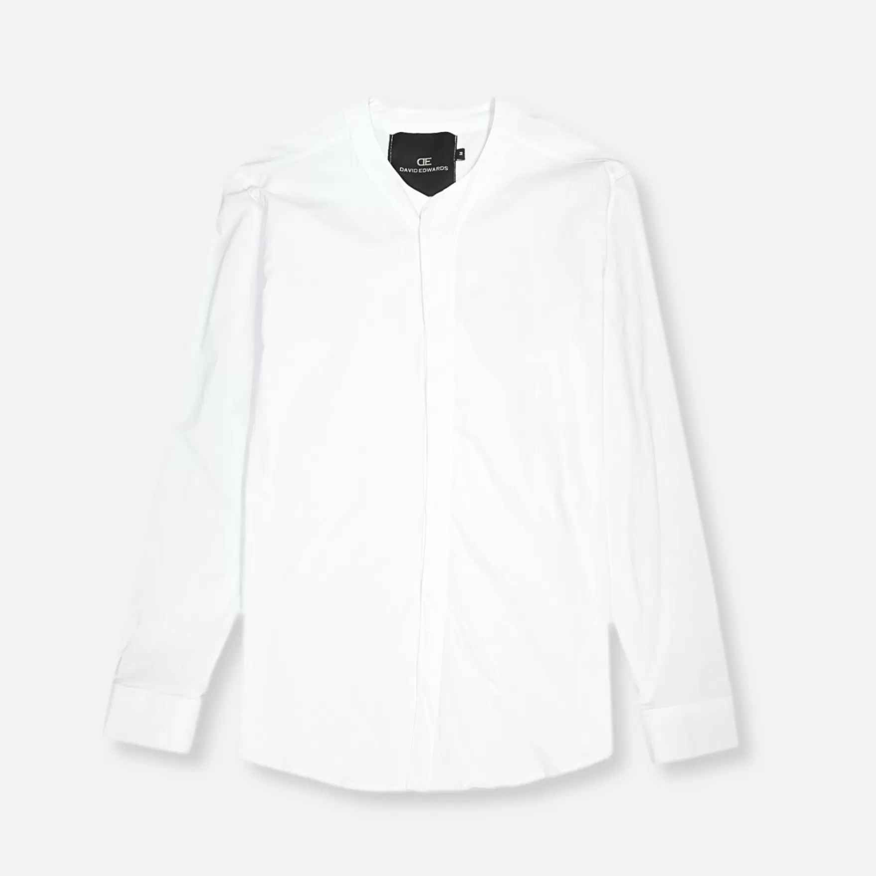 New Edition Fashion Dress Shirts-Devroy Banded Collar Shirt White