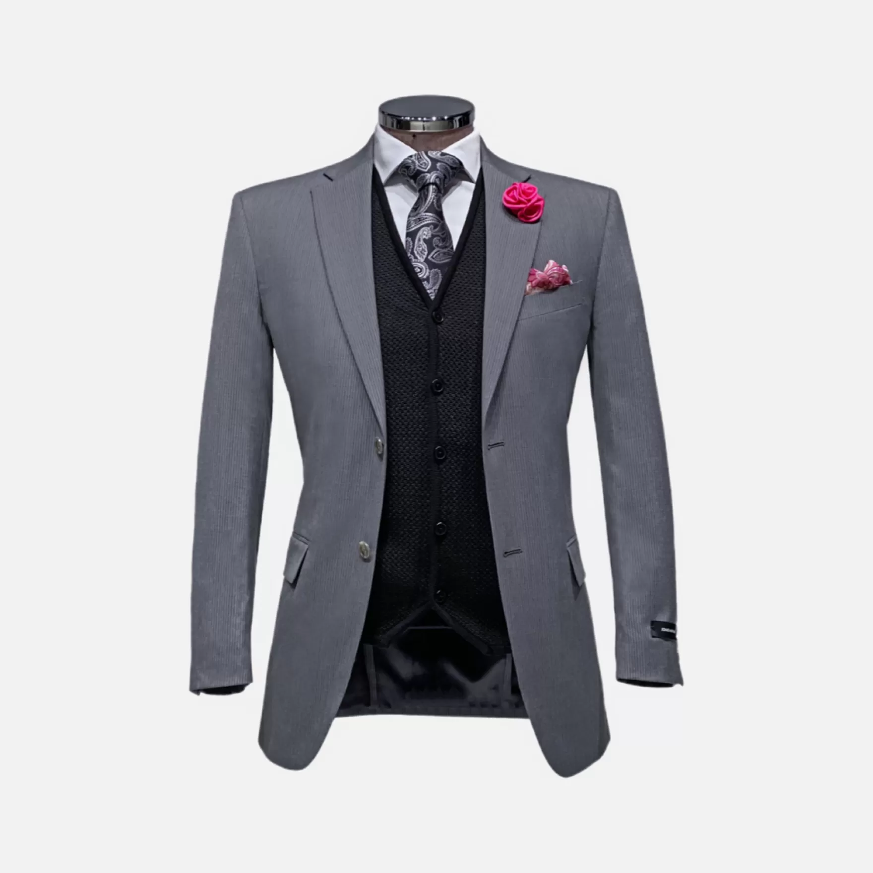 New Edition Fashion Suits-Dexter Pinstriped Suit Grey