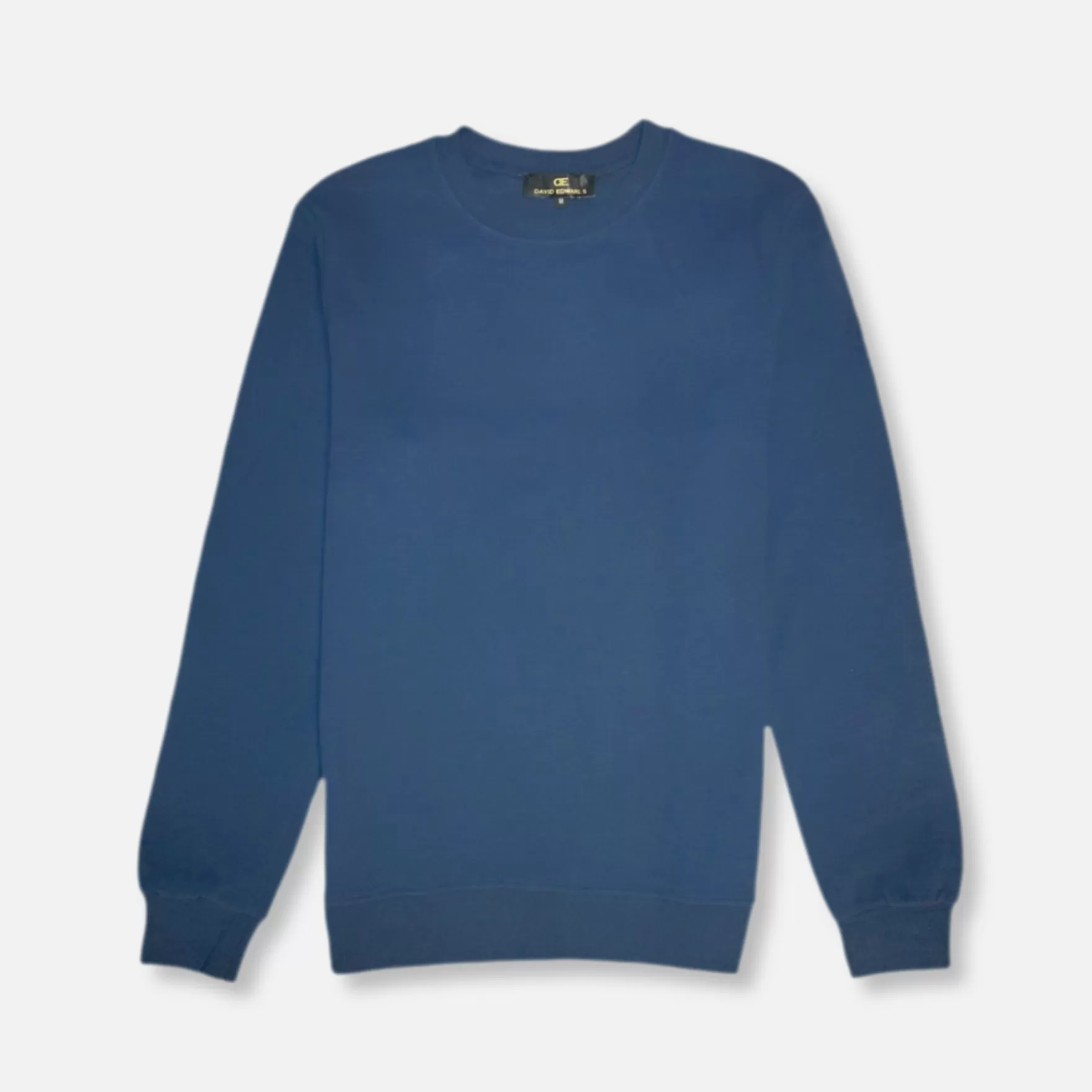 New Edition Fashion Sweaters-Diego Solid Crewneck Sweatshirt Blue