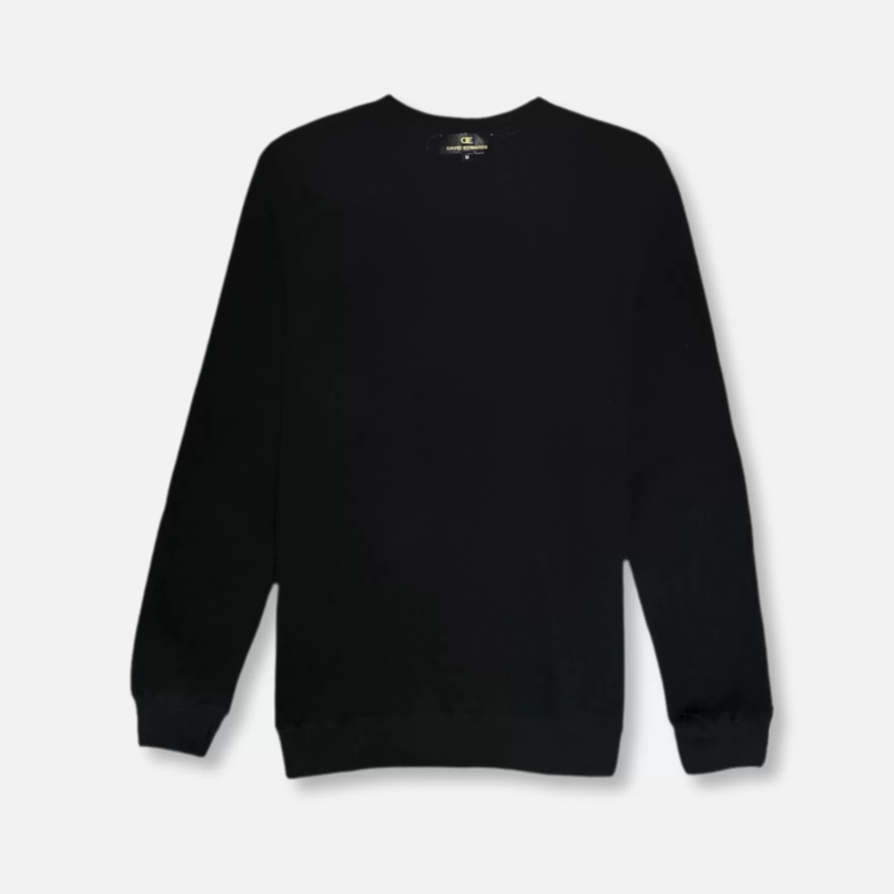 New Edition Fashion Sweaters-Diego Solid Crewneck Sweatshirt Black