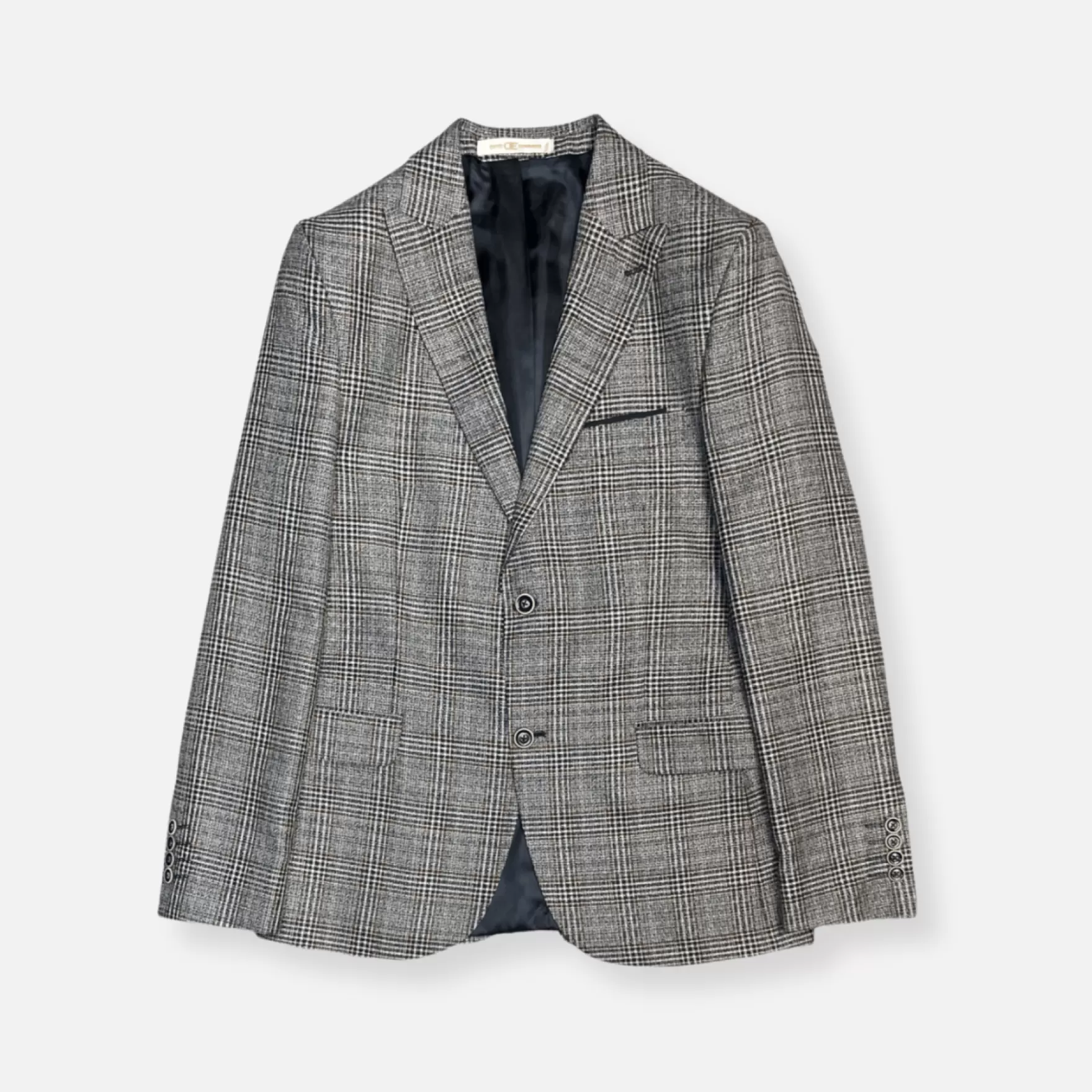 New Edition Fashion Suits-Dobkins Plaid Vested Suit Navy