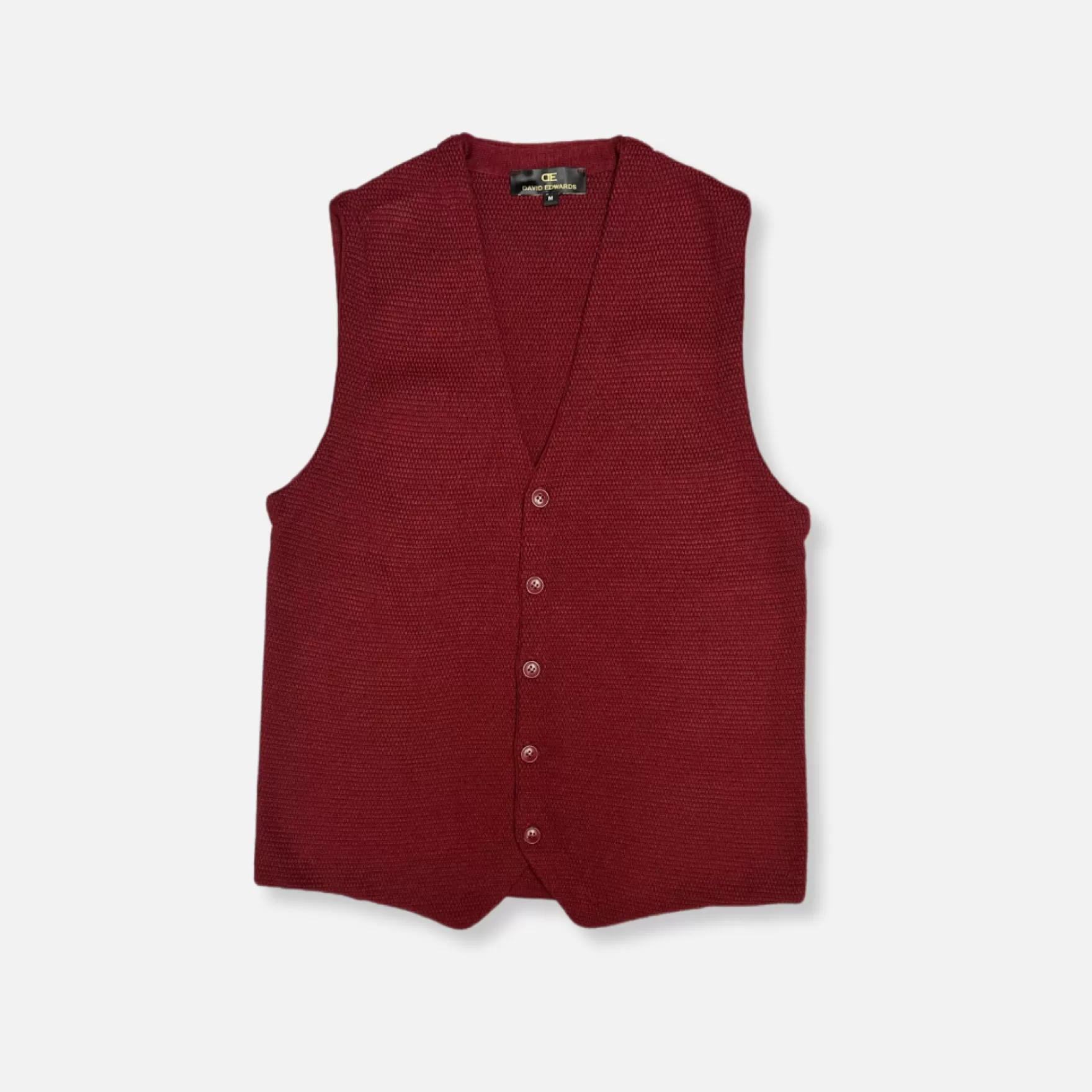 New Edition Fashion Vests-Dolan Button Up Knitted Sweater Vest Burgundy